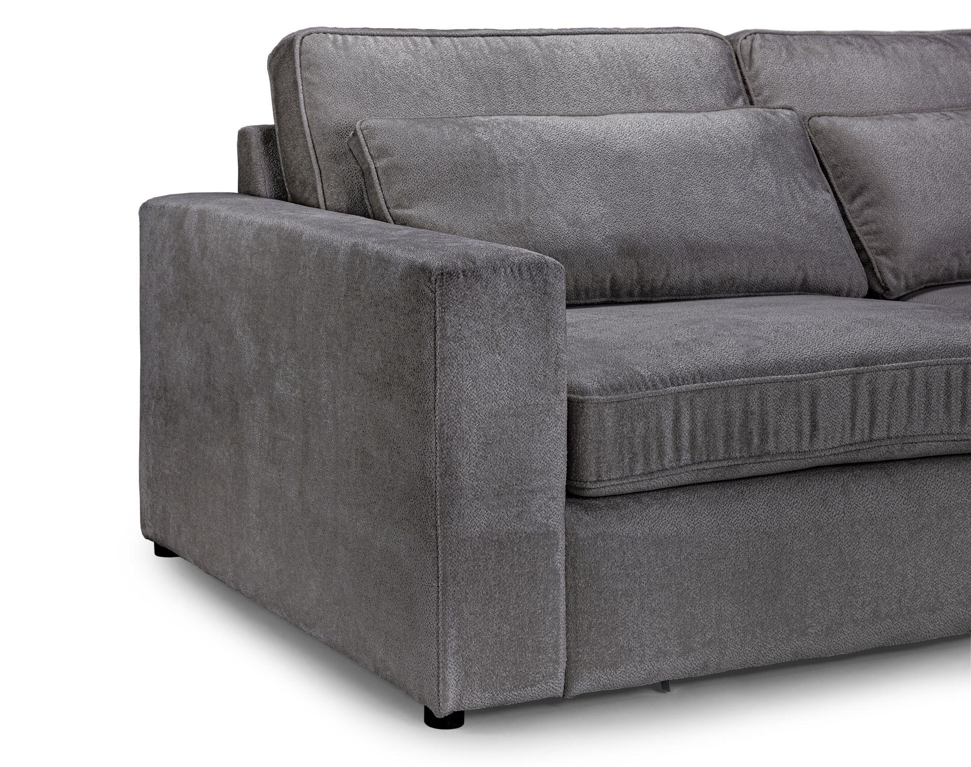 Product photograph of Kiana Grey Fabric Left Hand Facing Modular Corner Sofa from Choice Furniture Superstore.