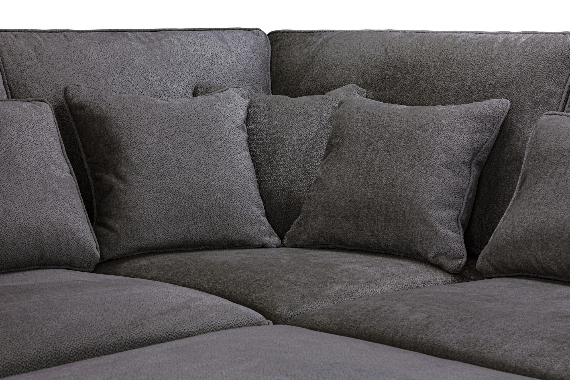 Product photograph of Kiana Grey Fabric Left Hand Facing Modular Corner Sofa from Choice Furniture Superstore.