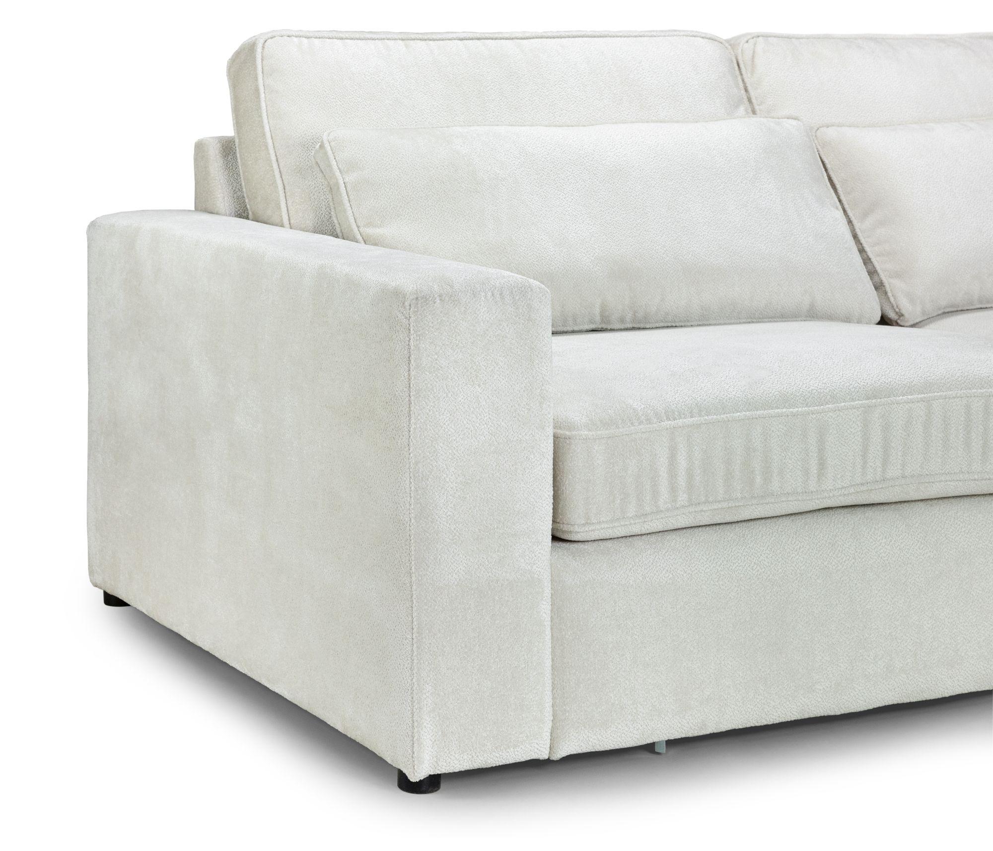 Product photograph of Kiana Ivory Fabric Left Hand Facing Modular Corner Sofa from Choice Furniture Superstore.