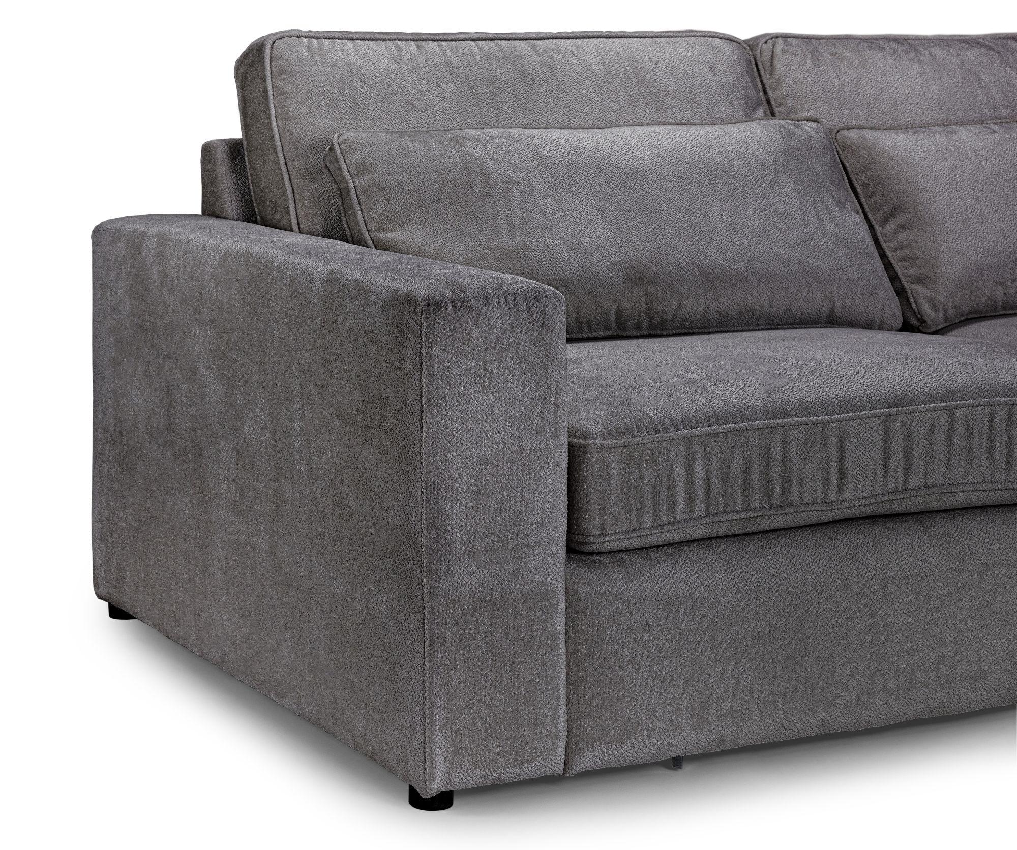 Product photograph of Kiana Grey Fabric Right Hand Facing Modular Corner Sofa from Choice Furniture Superstore.