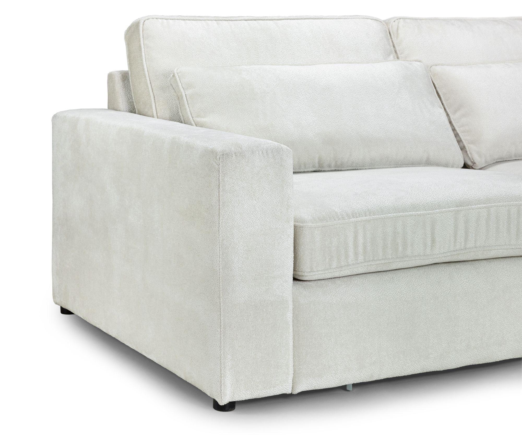 Product photograph of Kiana Ivory Fabric Right Hand Facing Modular Corner Sofa from Choice Furniture Superstore.