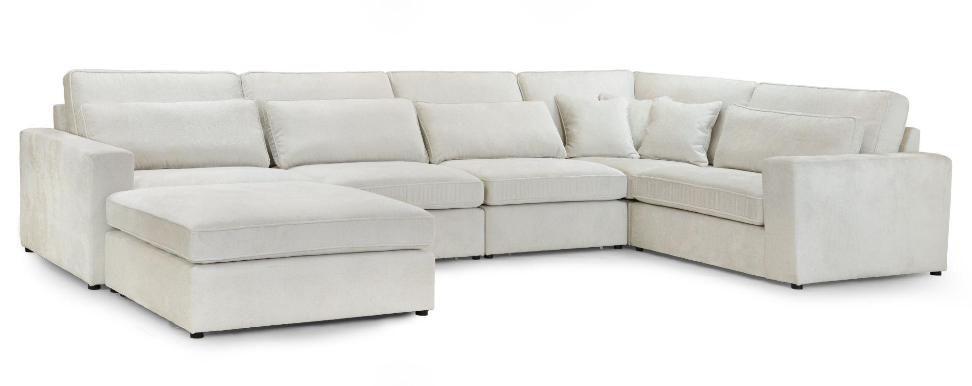 Product photograph of Kiana Ivory Fabric Modular Large Corner Sofa from Choice Furniture Superstore.