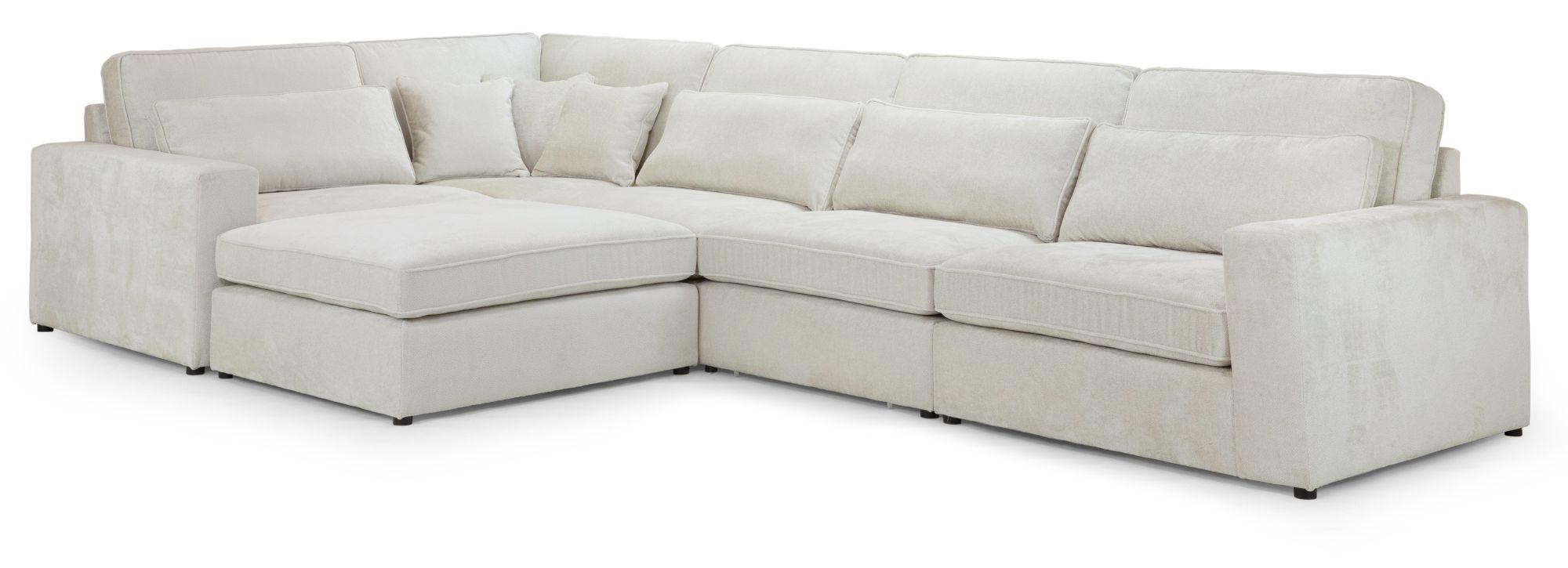 Product photograph of Kiana Ivory Fabric Modular Large Corner Sofa from Choice Furniture Superstore.