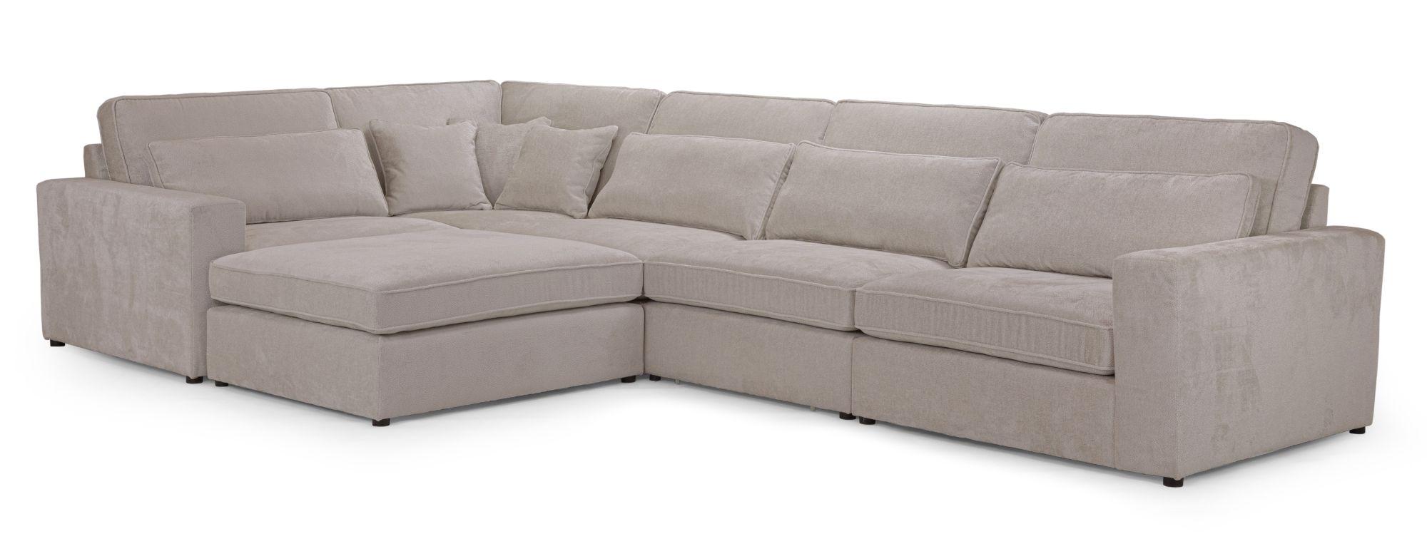 Product photograph of Kiana Mocha Fabric Modular Large Corner Sofa from Choice Furniture Superstore.