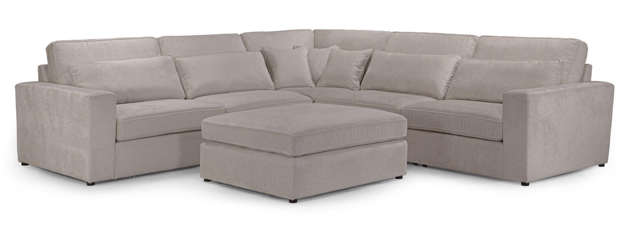 Product photograph of Kiana Mocha Fabric Modular Large Corner Sofa from Choice Furniture Superstore.