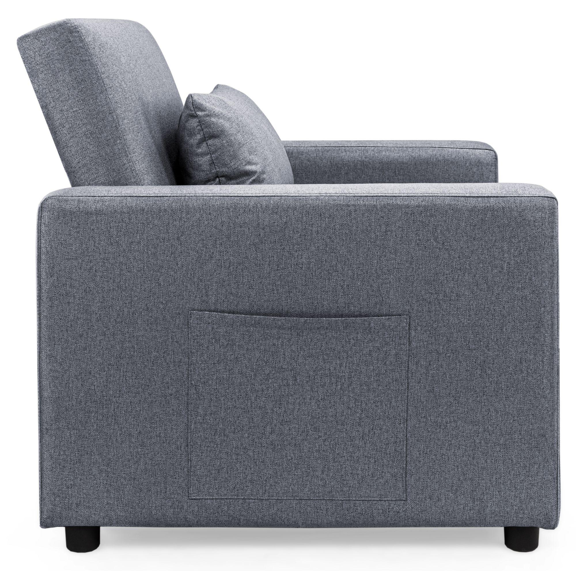 Product photograph of Aria Grey Fabric Pull Out Chair Bed from Choice Furniture Superstore.