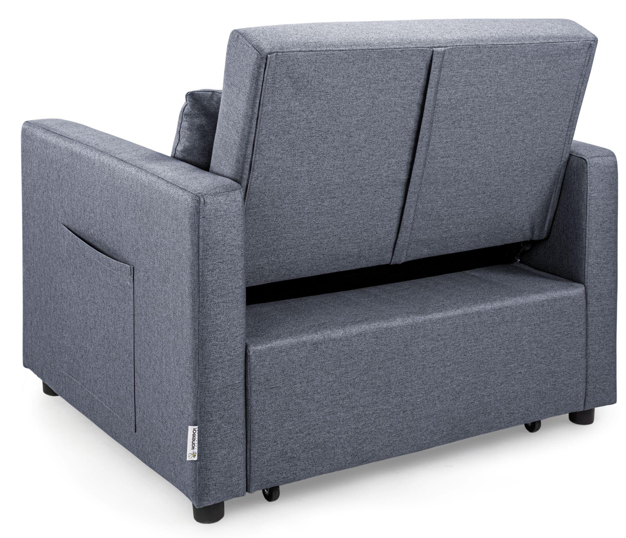 Product photograph of Aria Grey Fabric Pull Out Chair Bed from Choice Furniture Superstore.