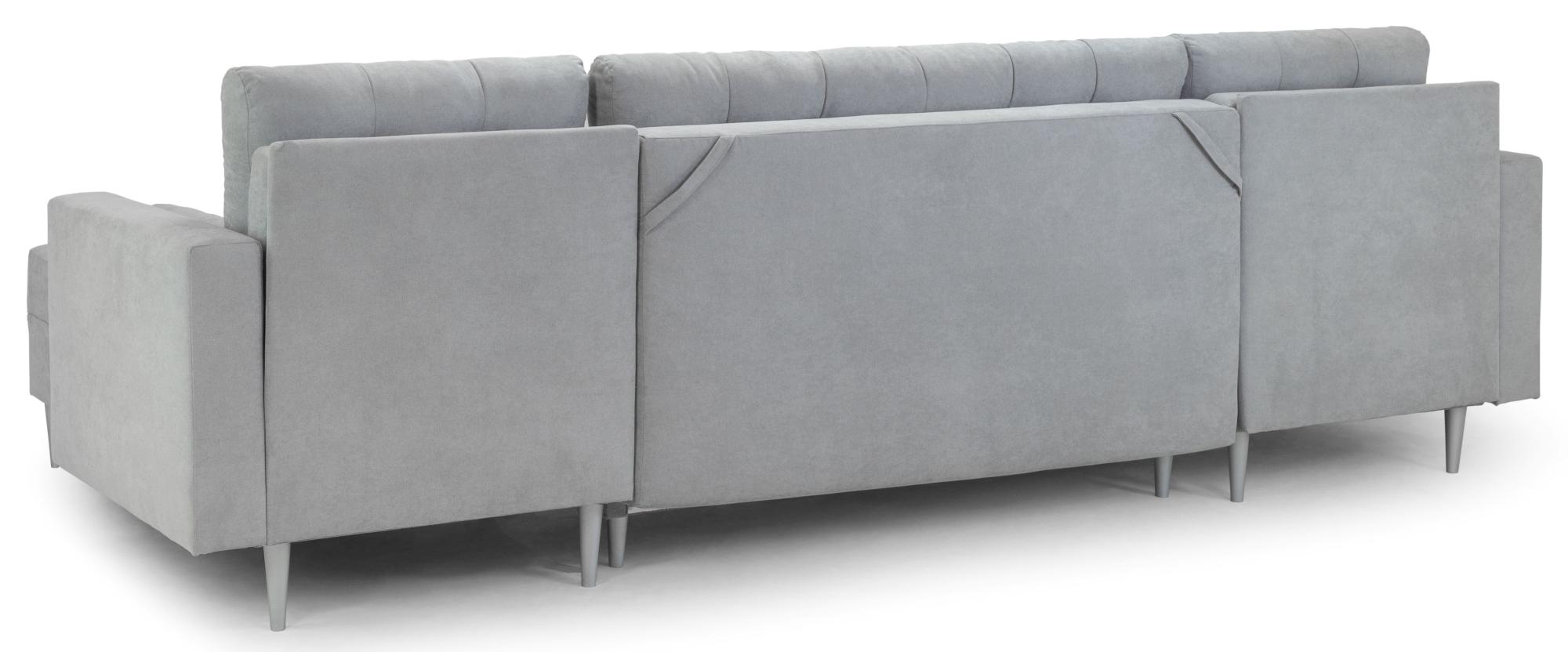 Product photograph of Porto Grey Fabric U Shape Click Clack Corner Sofabed With Storage from Choice Furniture Superstore.