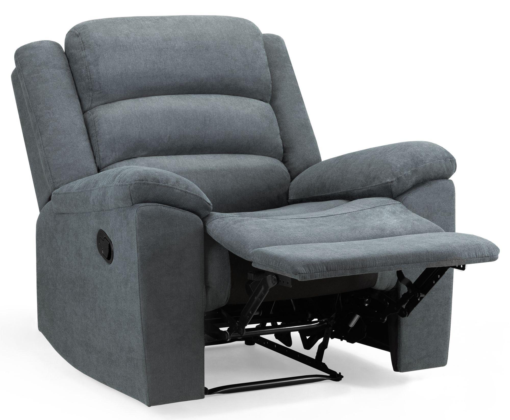 Product photograph of Sable Grey Fabric Recliner Armchair from Choice Furniture Superstore.