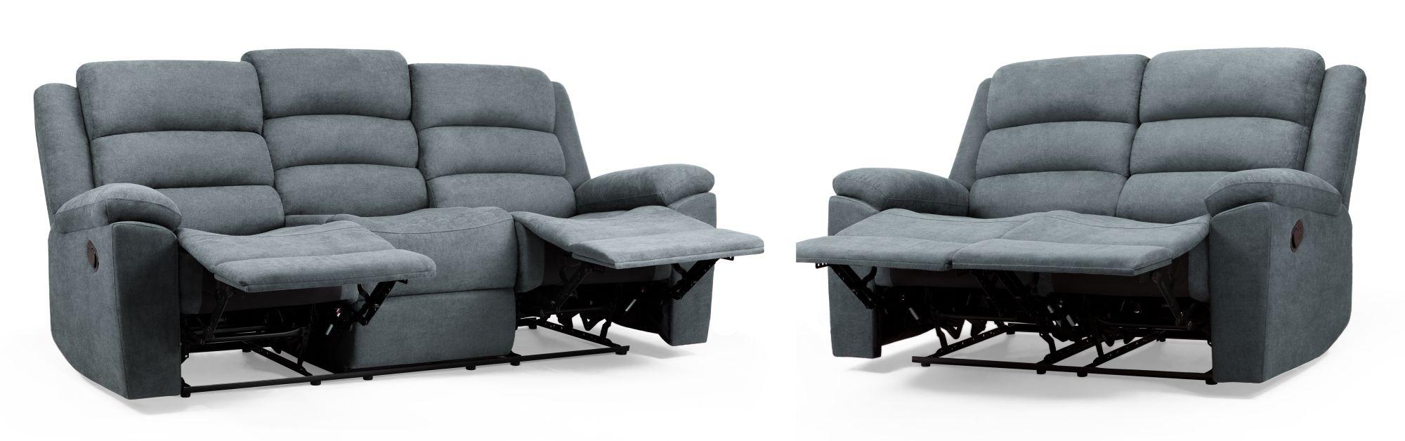 Product photograph of Sable Grey Fabric 3 2 Seater Recliner Sofa from Choice Furniture Superstore.