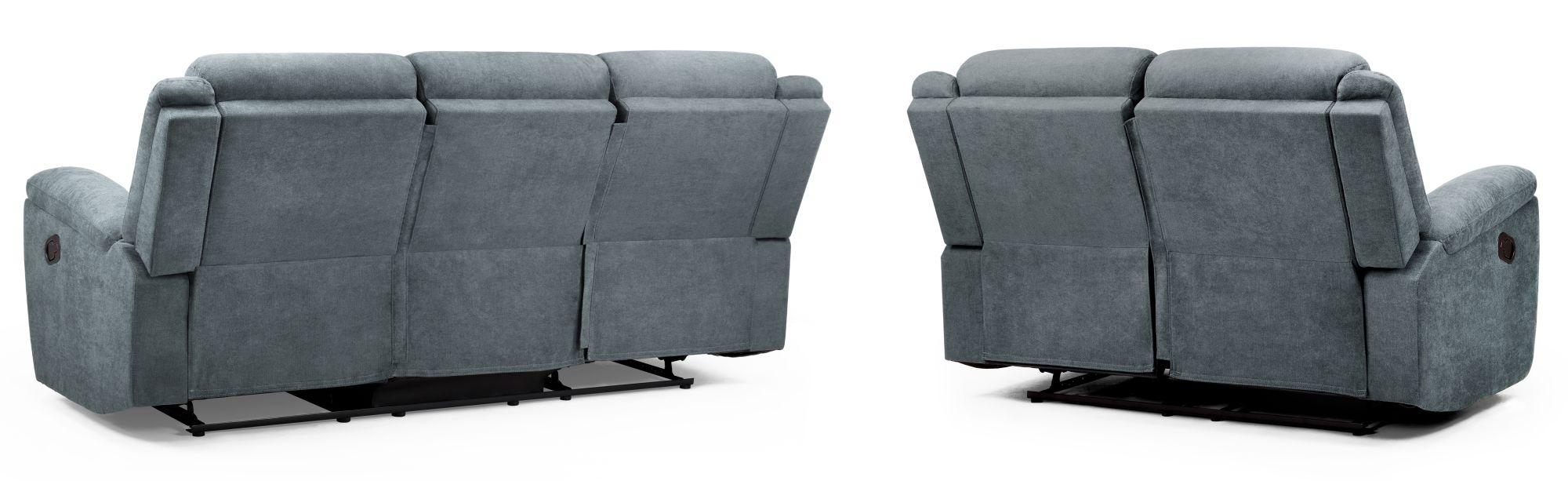 Product photograph of Sable Grey Fabric 3 2 Seater Recliner Sofa from Choice Furniture Superstore.