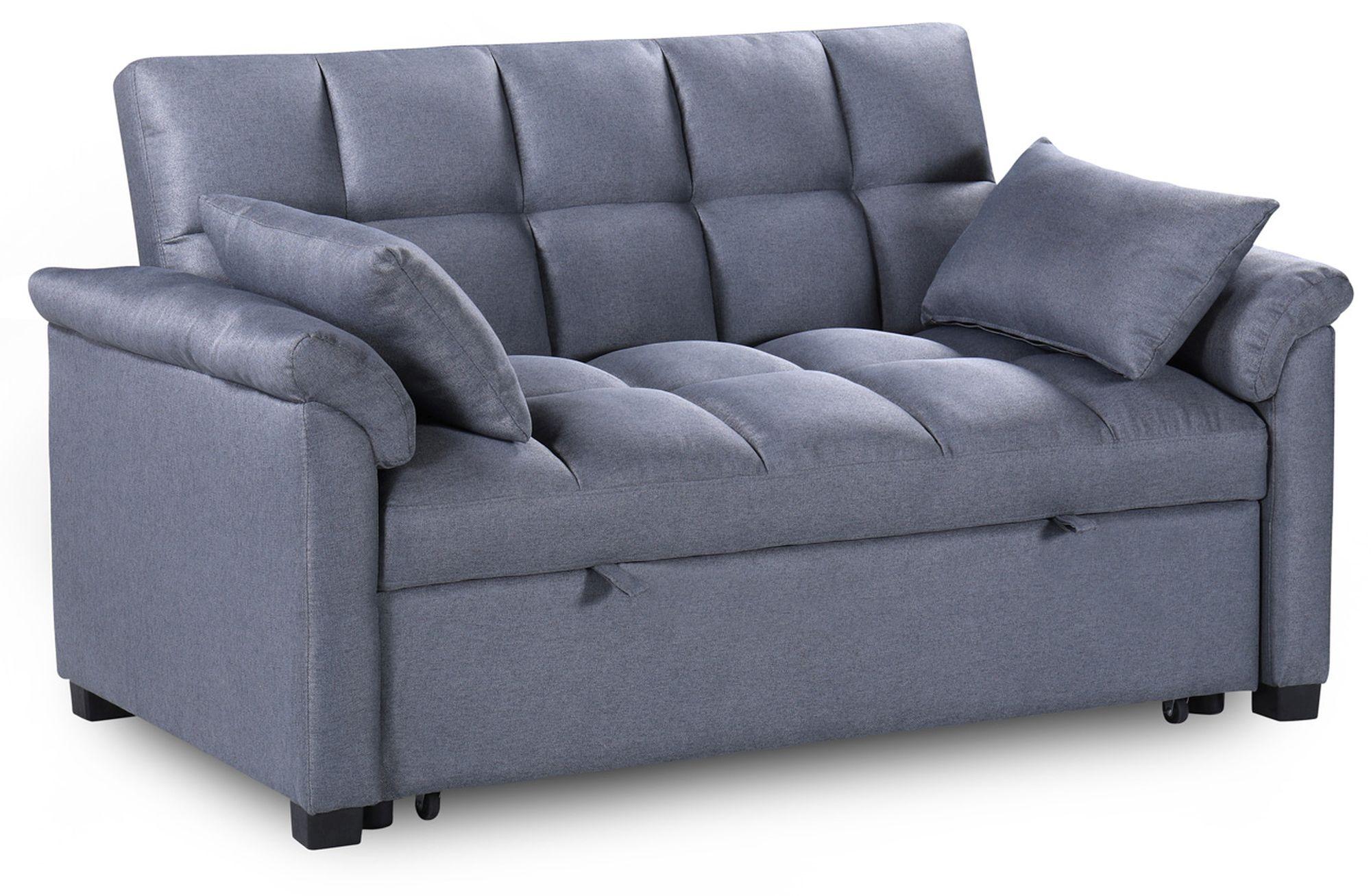 Product photograph of Luana Grey Fabric 2 Seater Pull Out Sofabed from Choice Furniture Superstore.