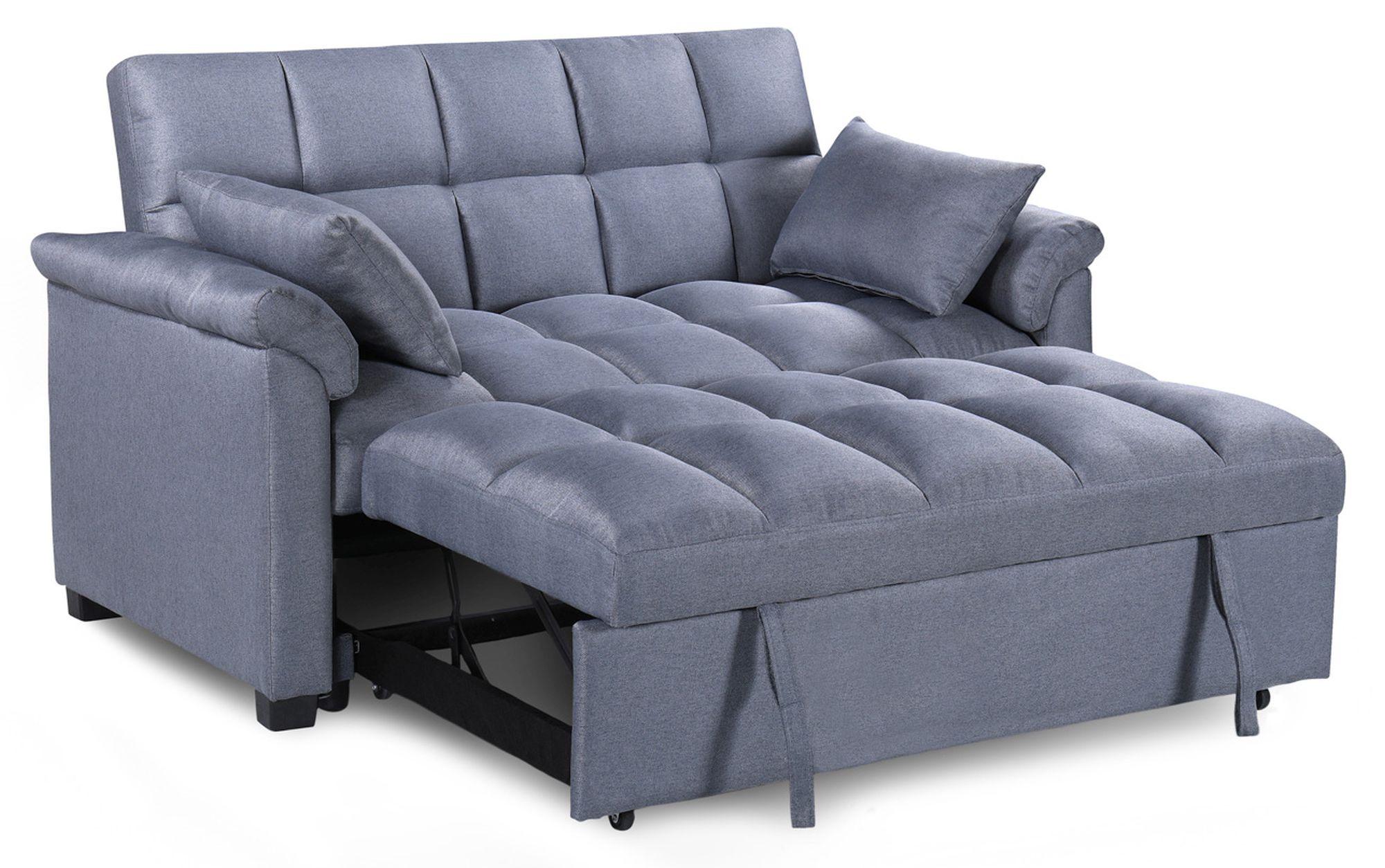 Product photograph of Luana Grey Fabric 2 Seater Pull Out Sofabed from Choice Furniture Superstore.