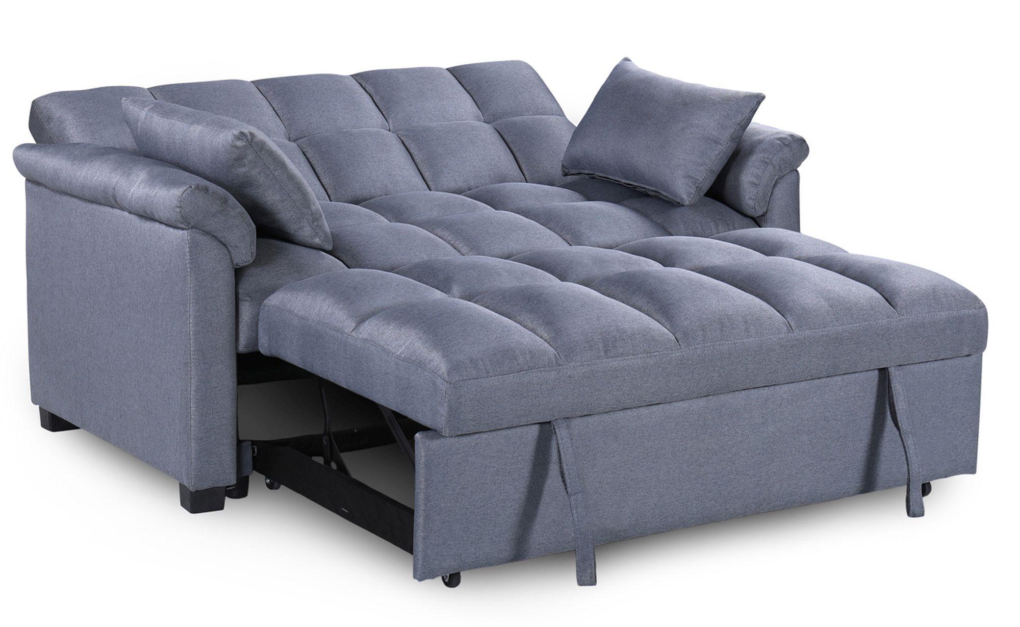 Product photograph of Luana Grey Fabric 2 Seater Pull Out Sofabed from Choice Furniture Superstore.
