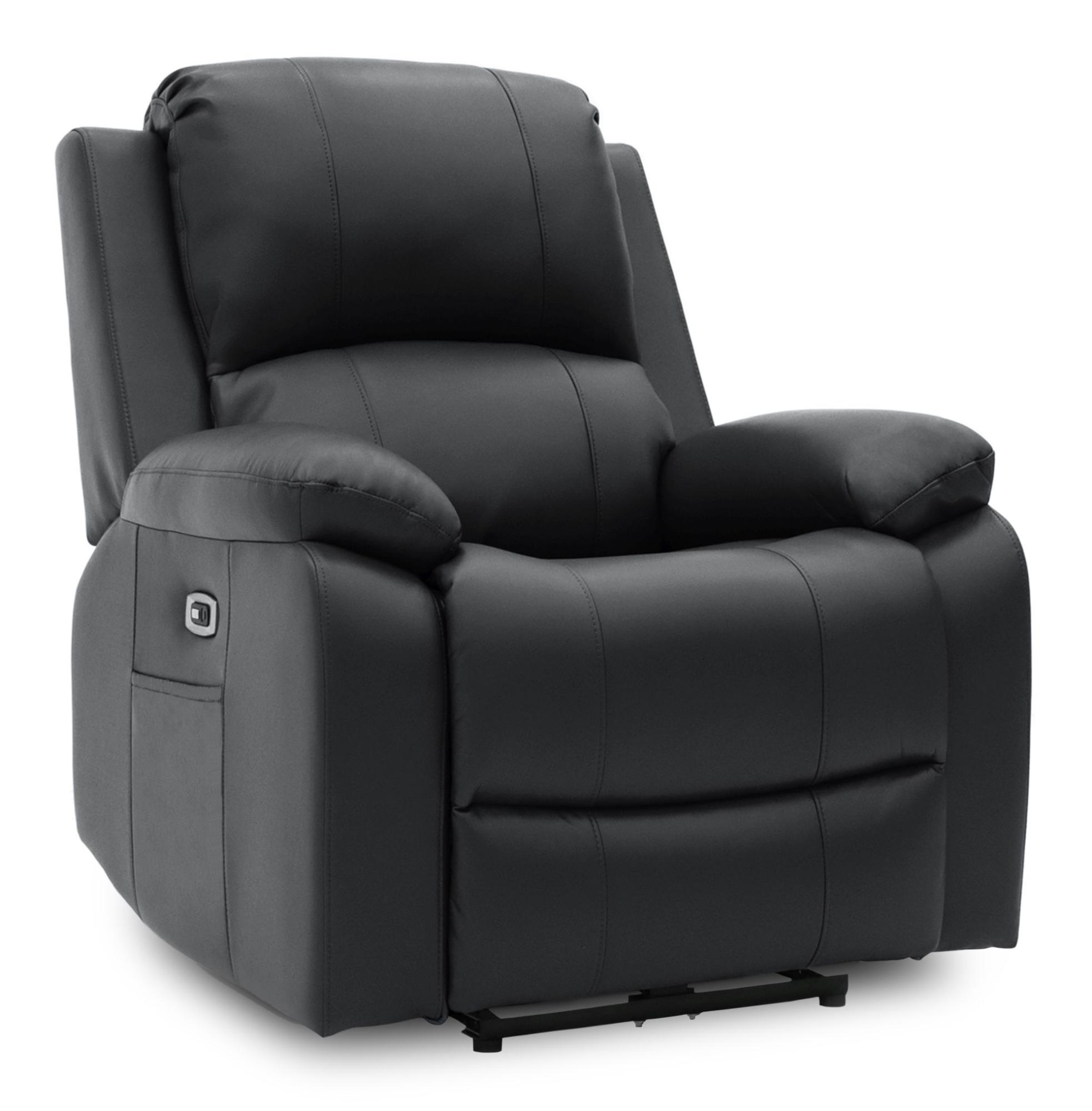 Product photograph of Axel Black Faux Leather Electric Recliner Armchair from Choice Furniture Superstore.