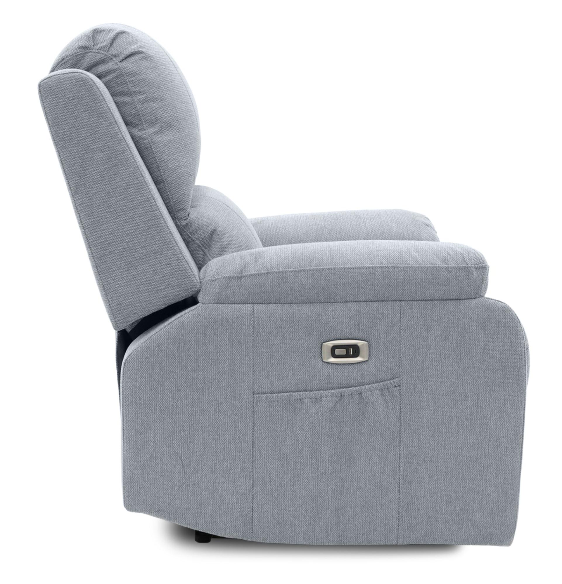 Product photograph of Axel Grey Fabric Electric Recliner Armchair from Choice Furniture Superstore.