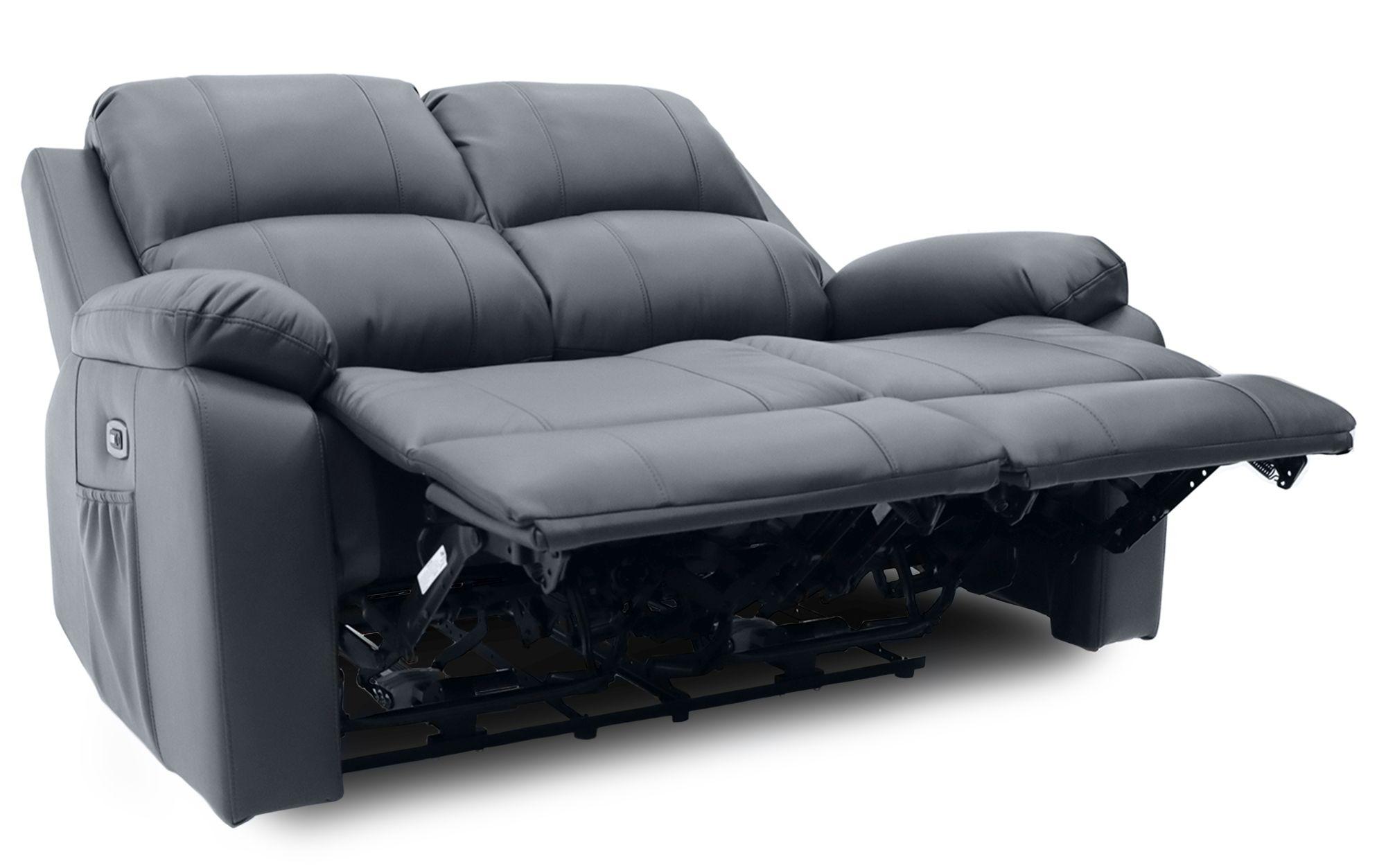 Product photograph of Axel Grey Faux Leather Electric Recliner 2 Seater Sofa from Choice Furniture Superstore.