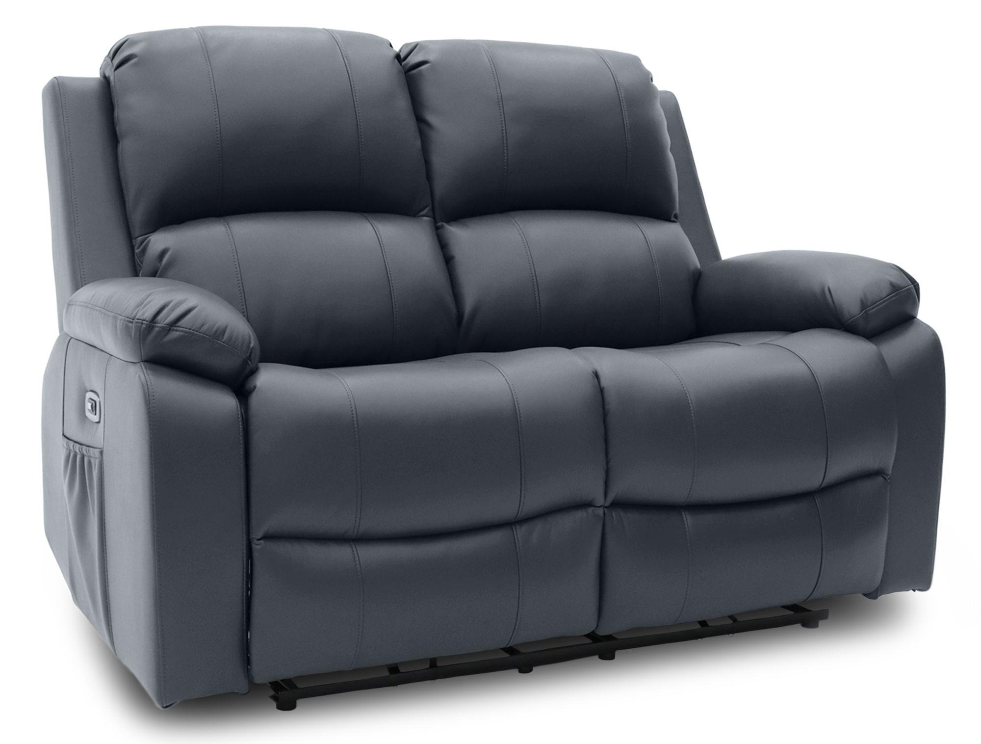 Product photograph of Axel Grey Faux Leather Electric Recliner 2 Seater Sofa from Choice Furniture Superstore.