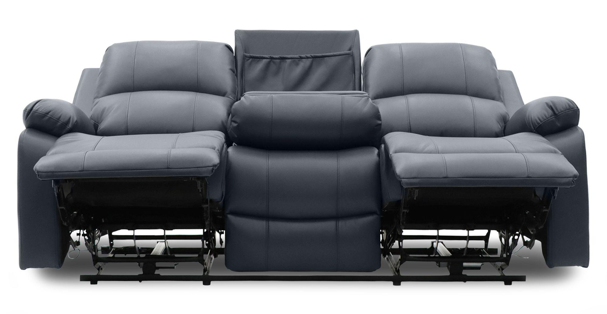 Product photograph of Axel Grey Faux Leather Electric Recliner 3 Seater Sofa from Choice Furniture Superstore.