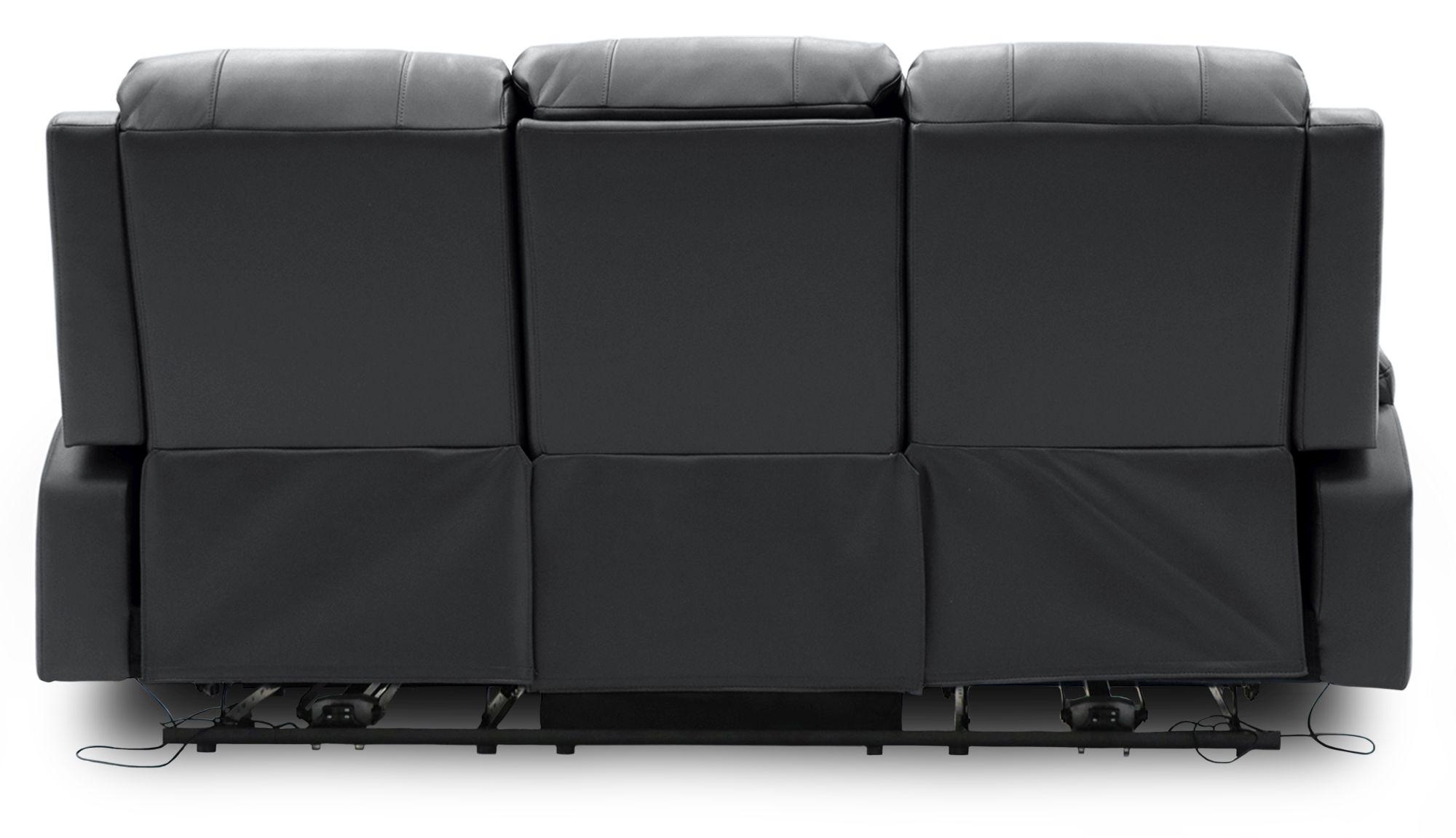 Product photograph of Axel Black Faux Leather Electric Recliner 3 Seater Sofa from Choice Furniture Superstore.