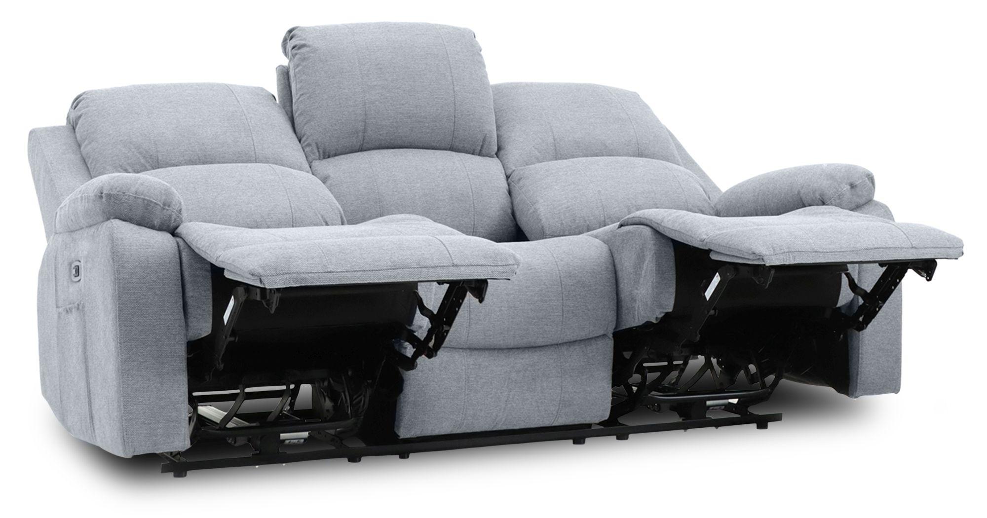 Product photograph of Axel Grey Fabric Electric Recliner 3 Seater Sofa from Choice Furniture Superstore.