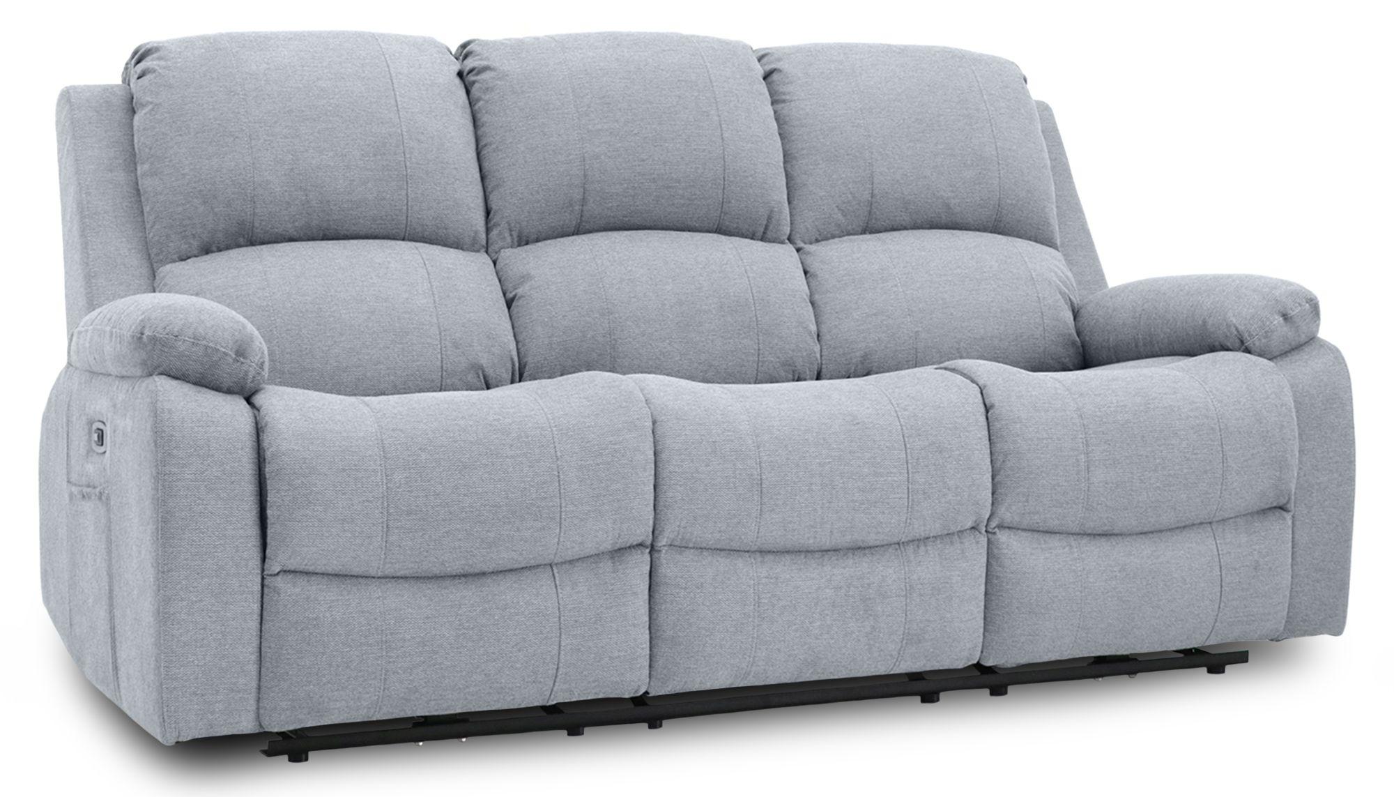 Product photograph of Axel Grey Fabric Electric Recliner 3 Seater Sofa from Choice Furniture Superstore.