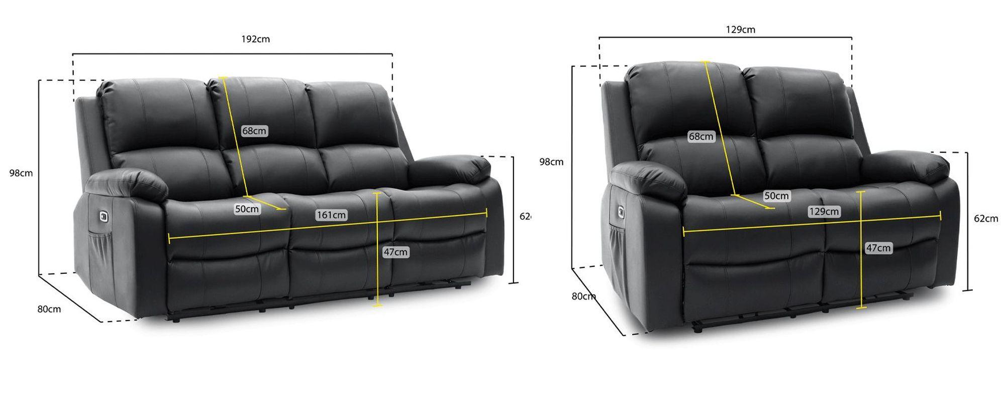 Product photograph of Axel Black Faux Leather Electric Recliner 3 2 Seater Sofa from Choice Furniture Superstore.