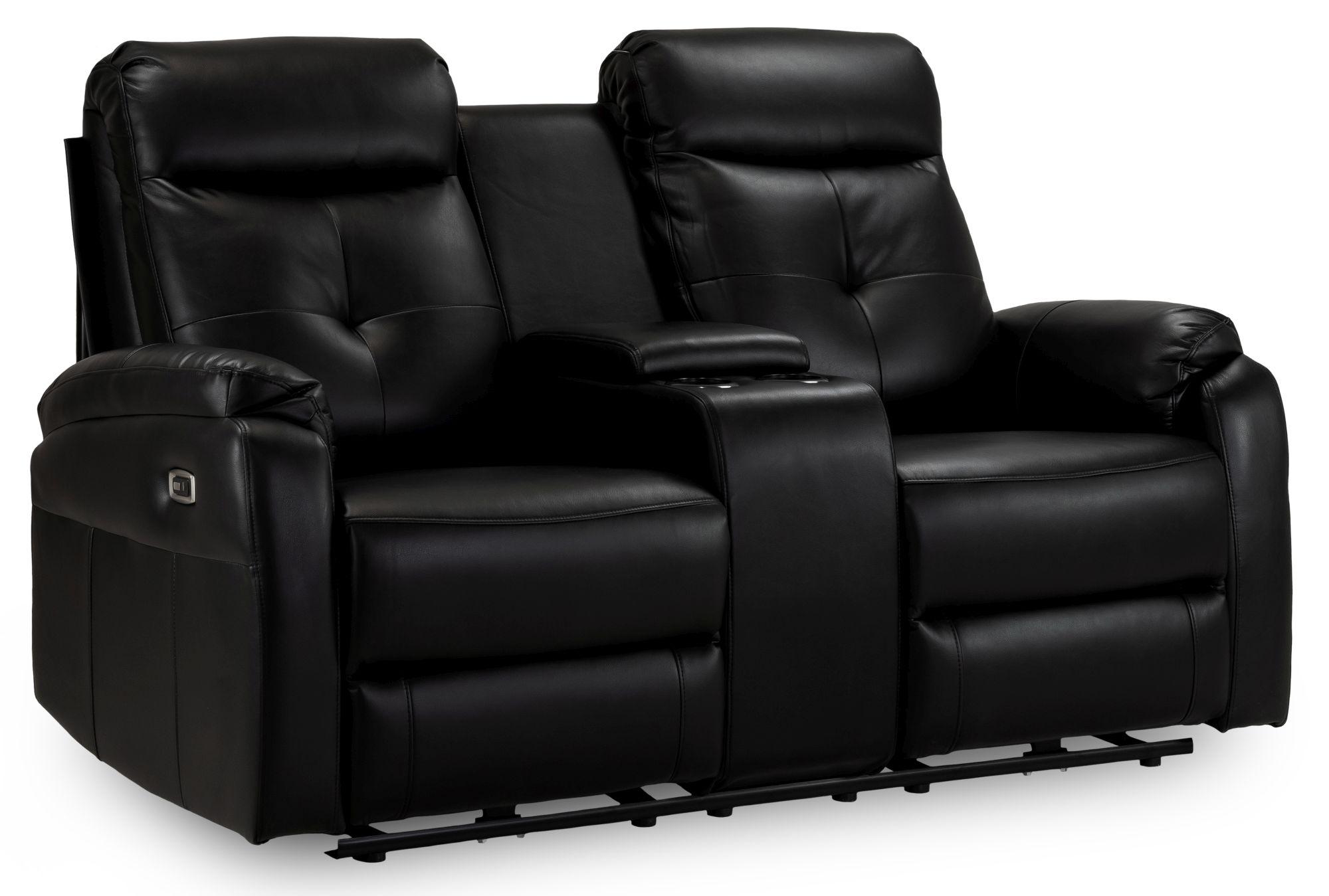 Product photograph of Jonas Black Faux Leather Electric Recliner 2 Seater Sofa from Choice Furniture Superstore.