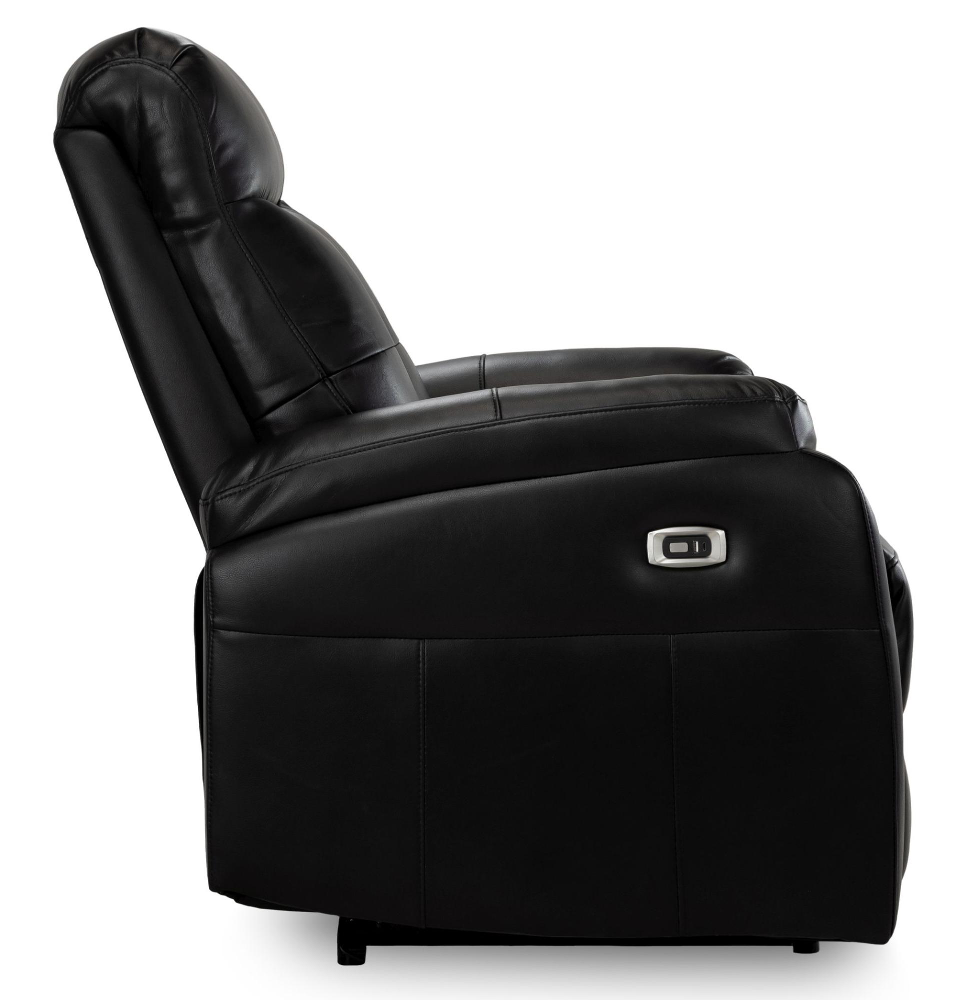 Product photograph of Jonas Black Faux Leather Electric Recliner 2 Seater Sofa from Choice Furniture Superstore.