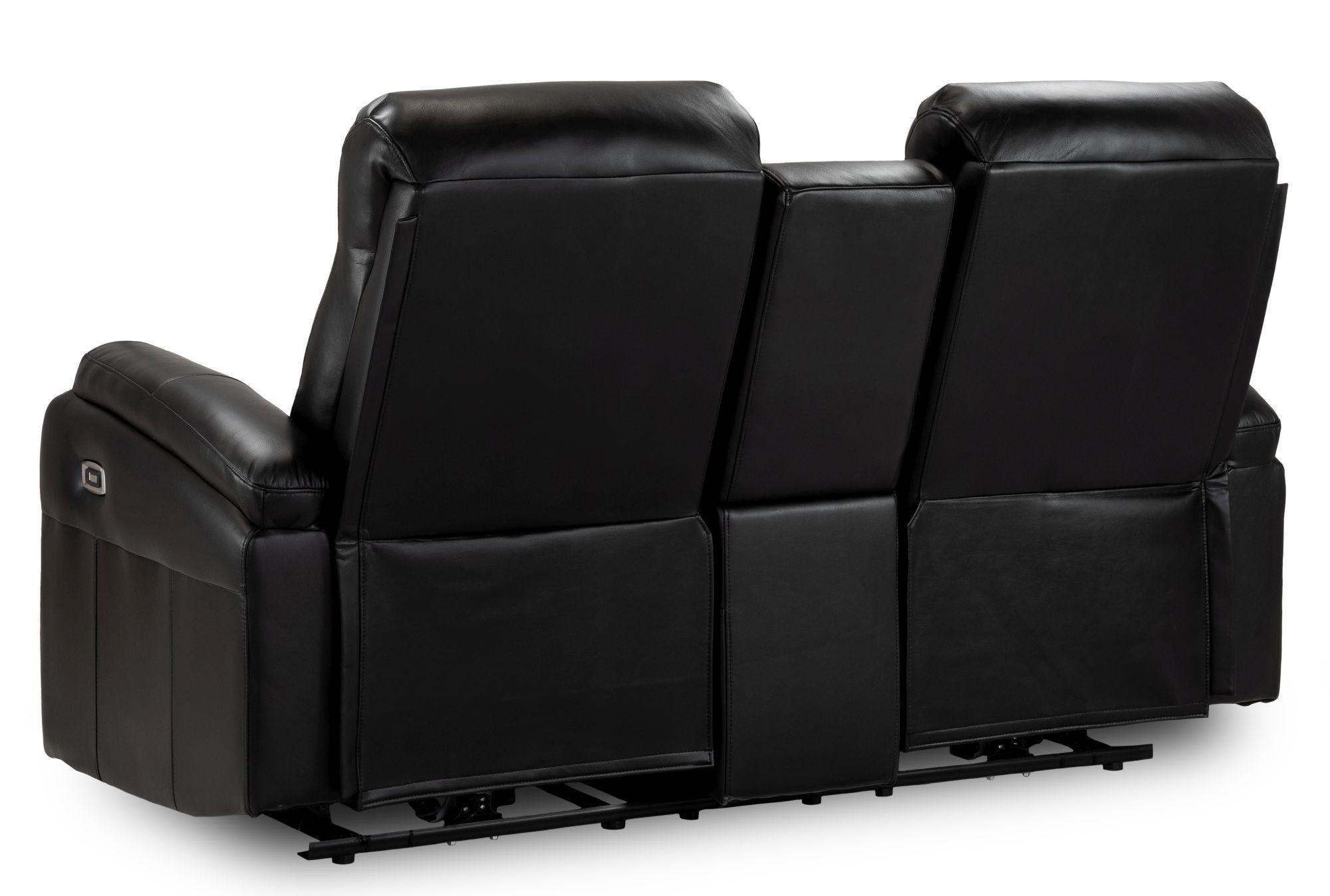 Product photograph of Jonas Black Faux Leather Electric Recliner 2 Seater Sofa from Choice Furniture Superstore.