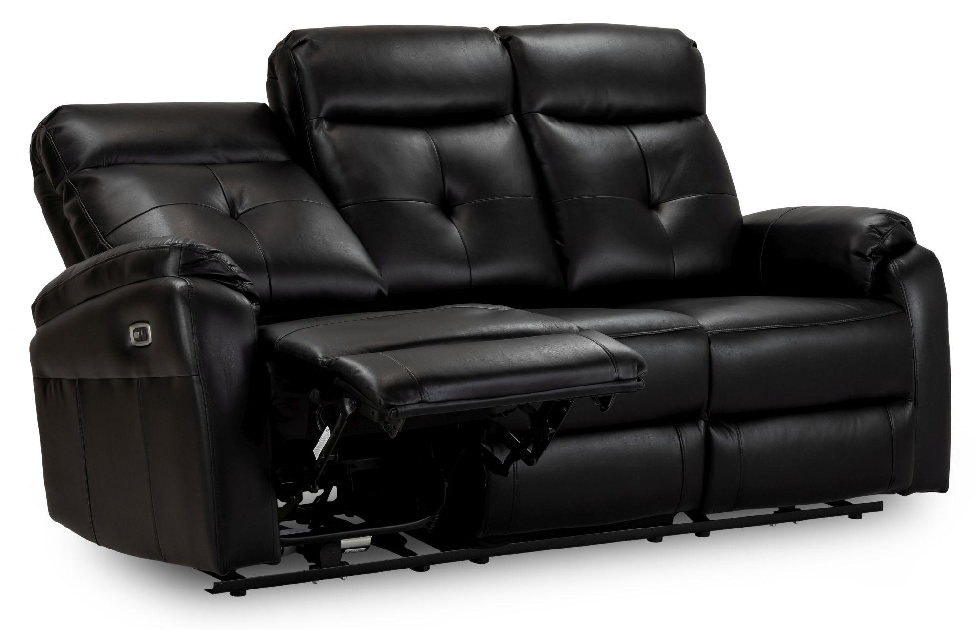 Product photograph of Jonas Black Faux Leather Electric Recliner 3 Seater Sofa from Choice Furniture Superstore.