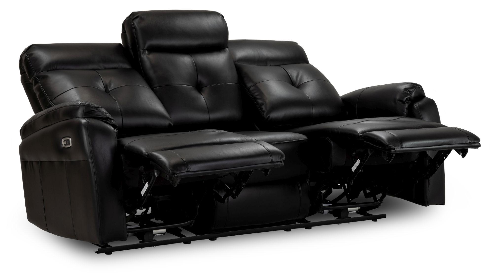 Product photograph of Jonas Black Faux Leather Electric Recliner 3 Seater Sofa from Choice Furniture Superstore.