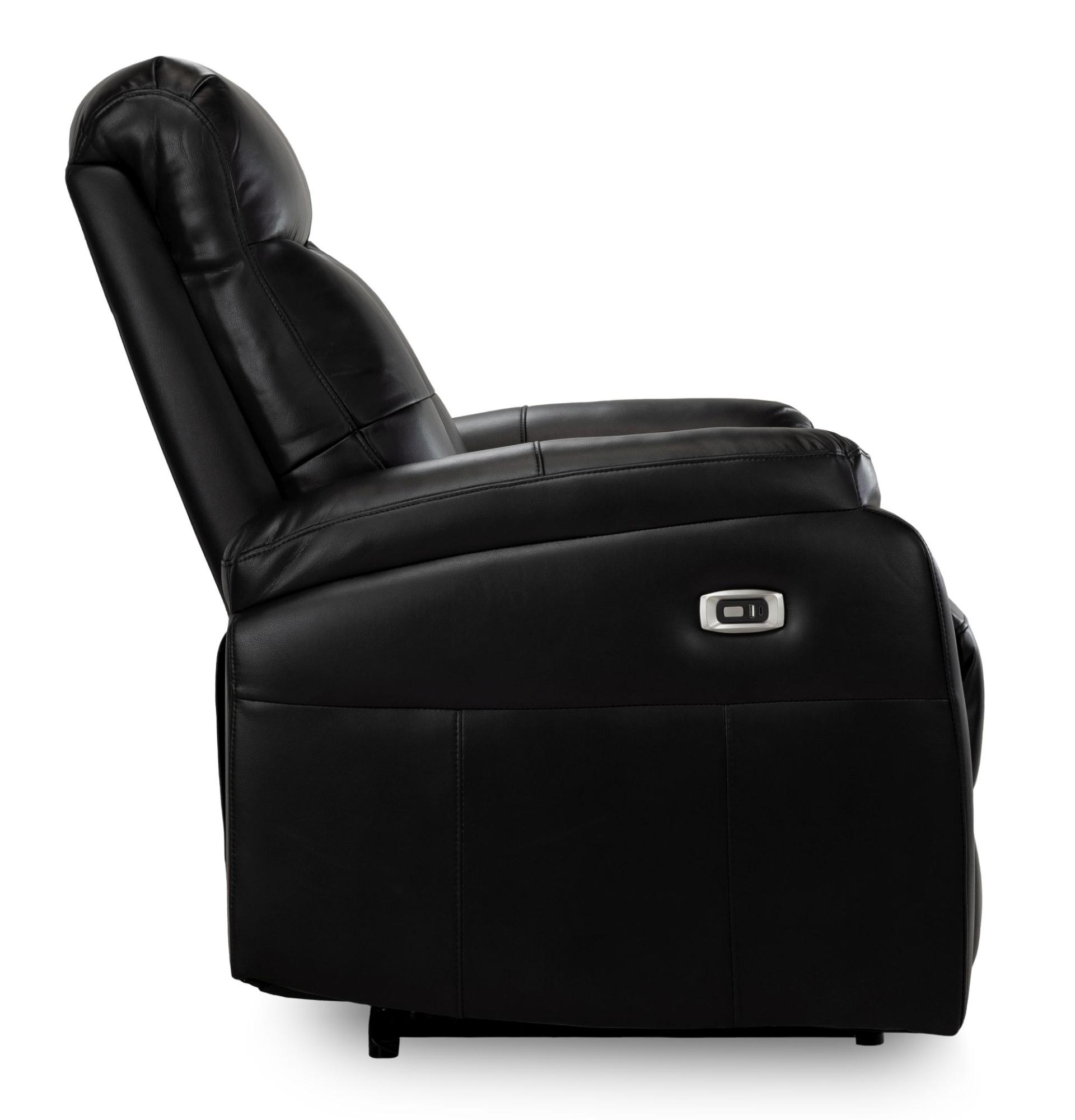 Product photograph of Jonas Black Faux Leather Electric Recliner 3 Seater Sofa from Choice Furniture Superstore.