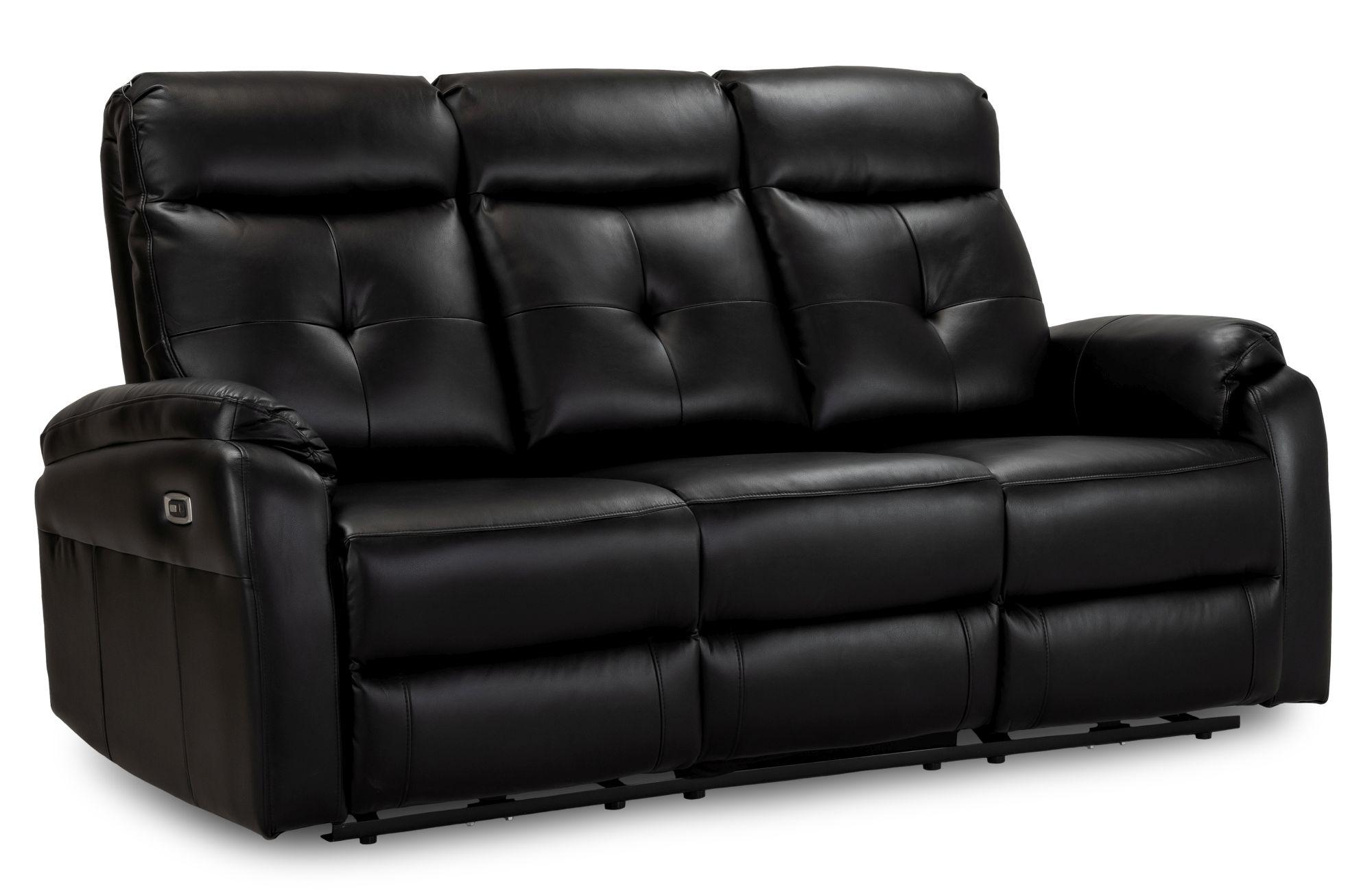 Product photograph of Jonas Black Faux Leather Electric Recliner 3 Seater Sofa from Choice Furniture Superstore.