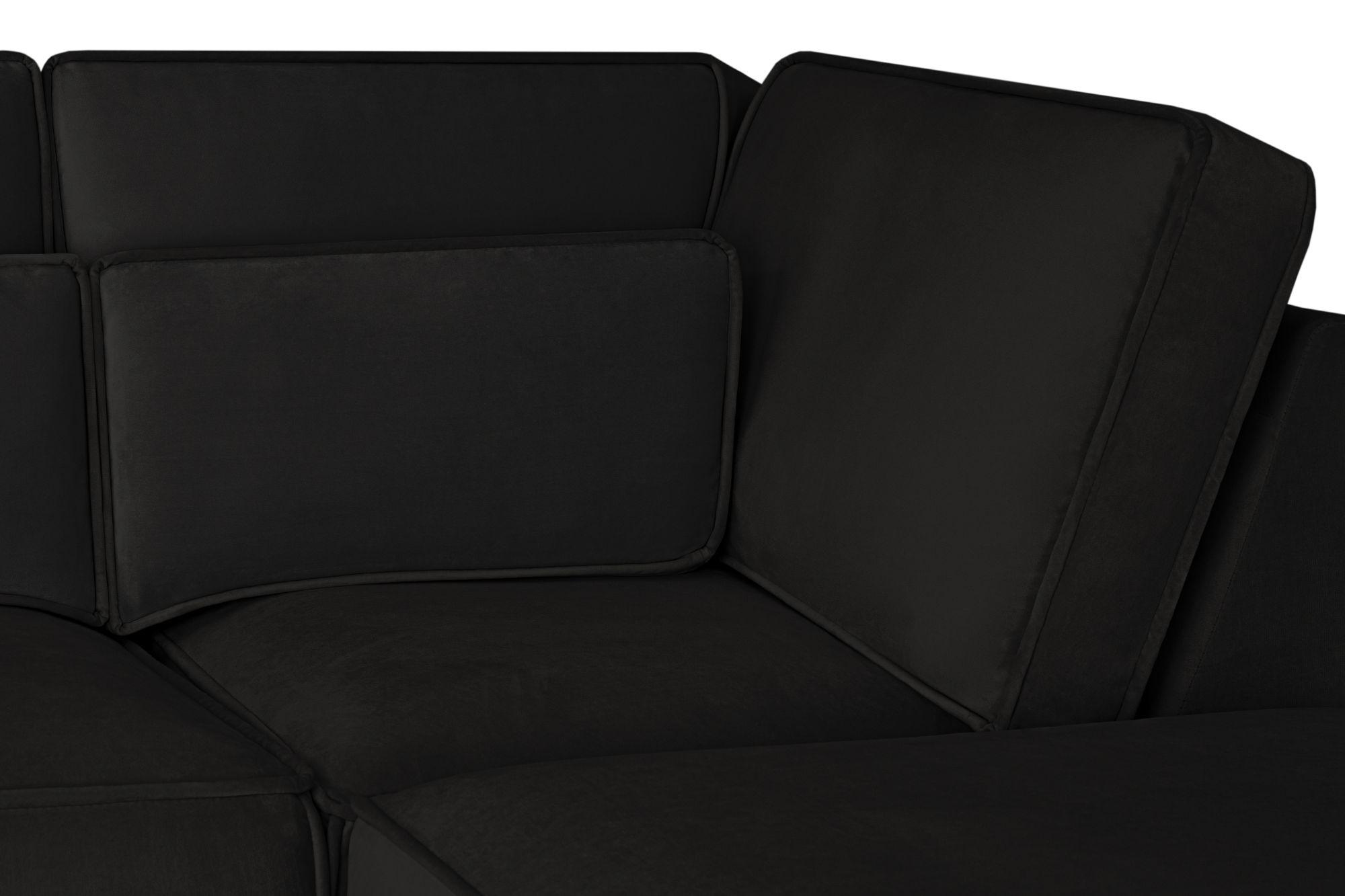 Product photograph of Sloane Black Fabric U Shape Corner Sofa Suite from Choice Furniture Superstore.