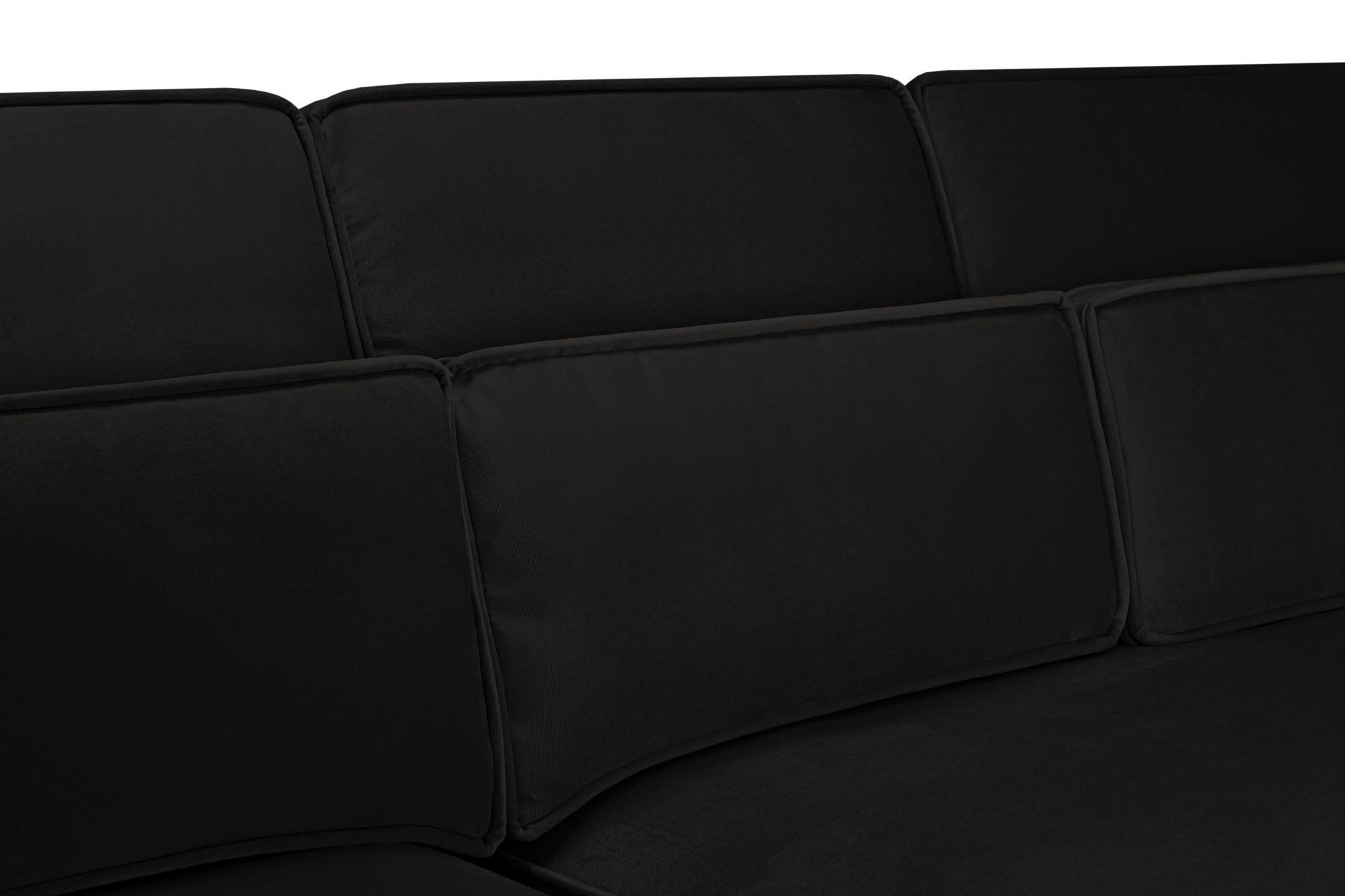 Product photograph of Sloane Black Fabric U Shape Corner Sofa Suite from Choice Furniture Superstore.