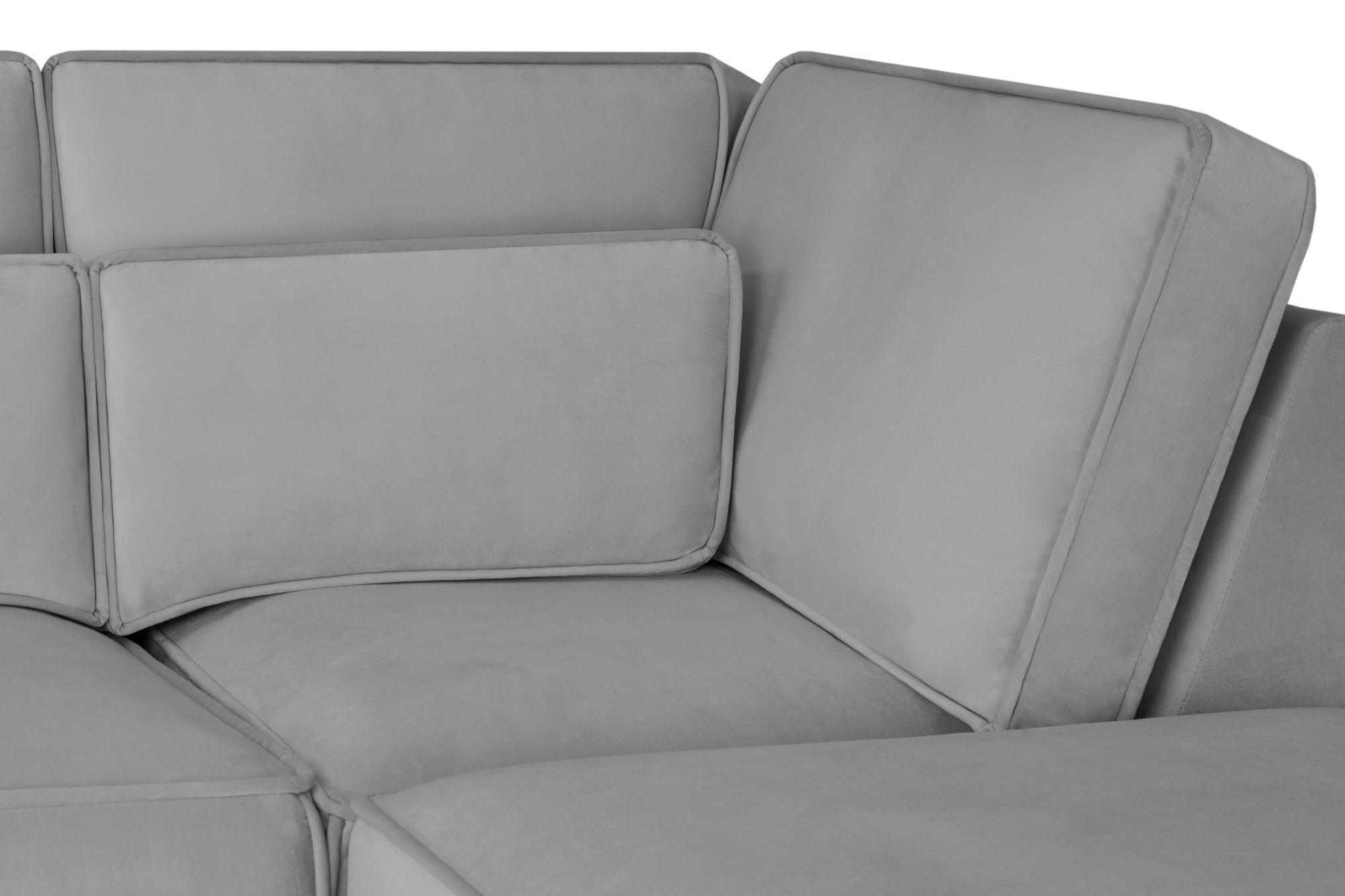 Product photograph of Sloane Grey Fabric U Shape Corner Sofa Suite from Choice Furniture Superstore.