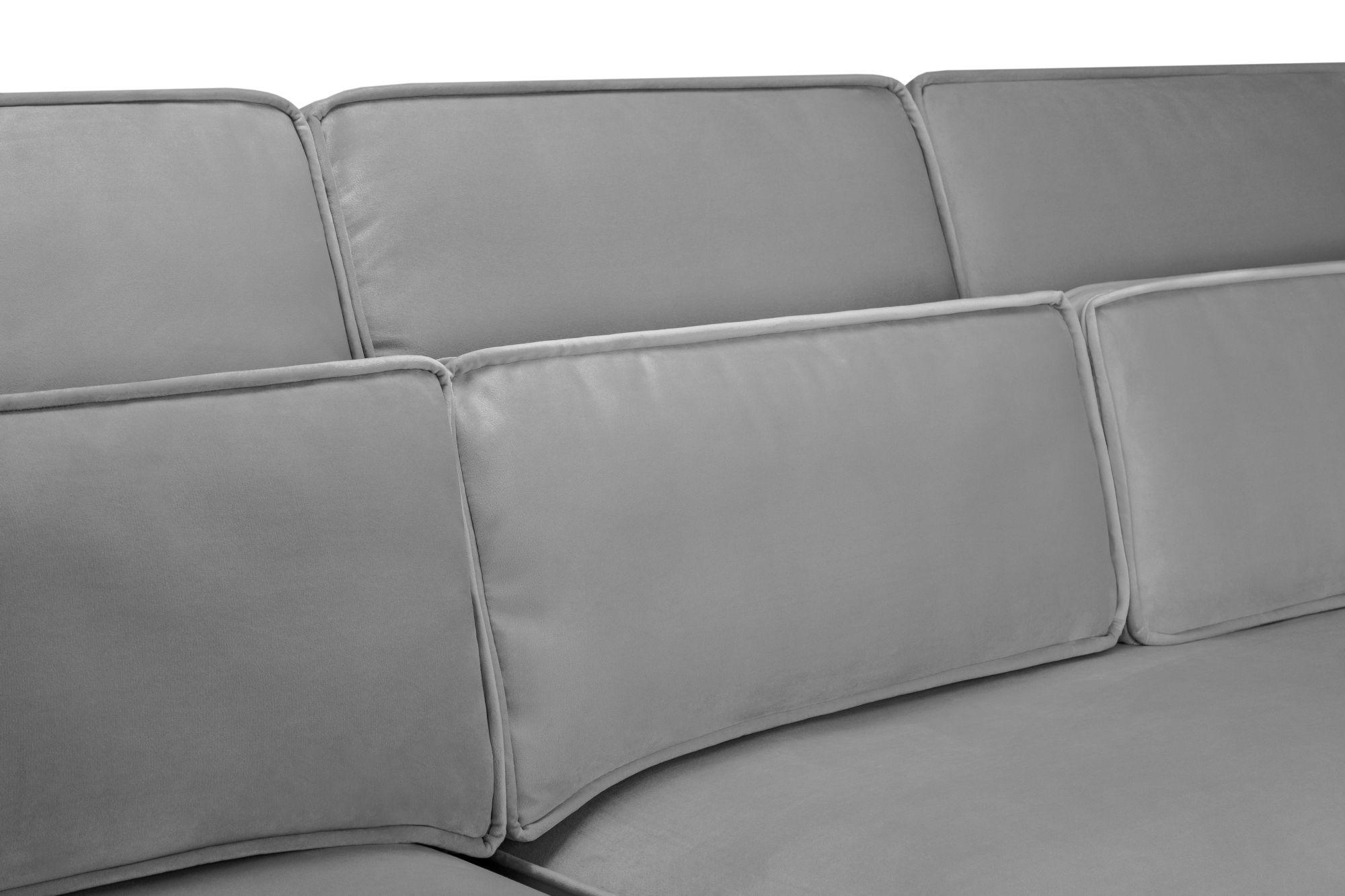 Product photograph of Sloane Grey Fabric U Shape Corner Sofa Suite from Choice Furniture Superstore.