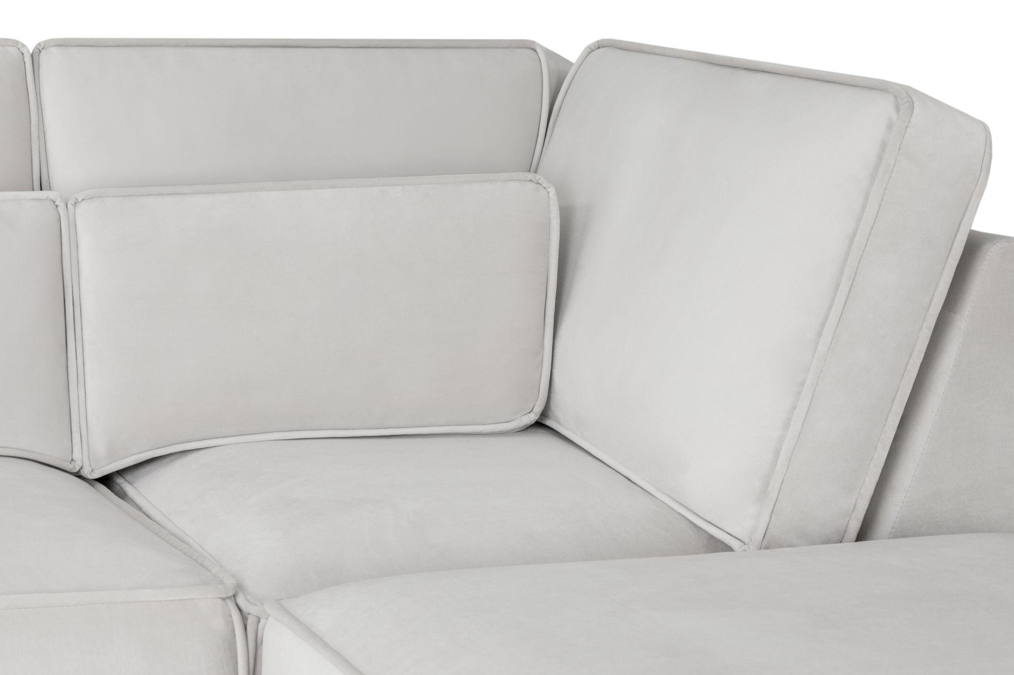 Product photograph of Sloane Silver Fabric U Shape Corner Sofa Suite from Choice Furniture Superstore.