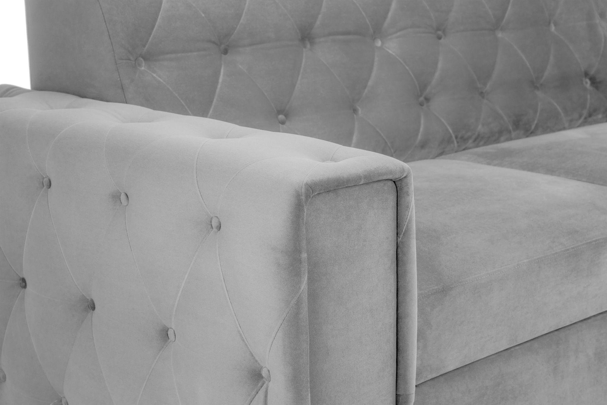 Product photograph of Reva Grey Fabric Right Hand Facing Pull Out Corner Sofabed With Storage from Choice Furniture Superstore.