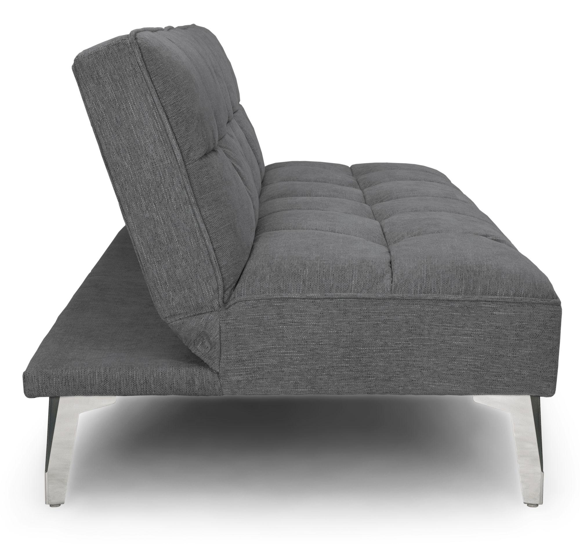Product photograph of Carys Dark Grey Fabric 3 Seater Click Clack Sofa Bed from Choice Furniture Superstore.