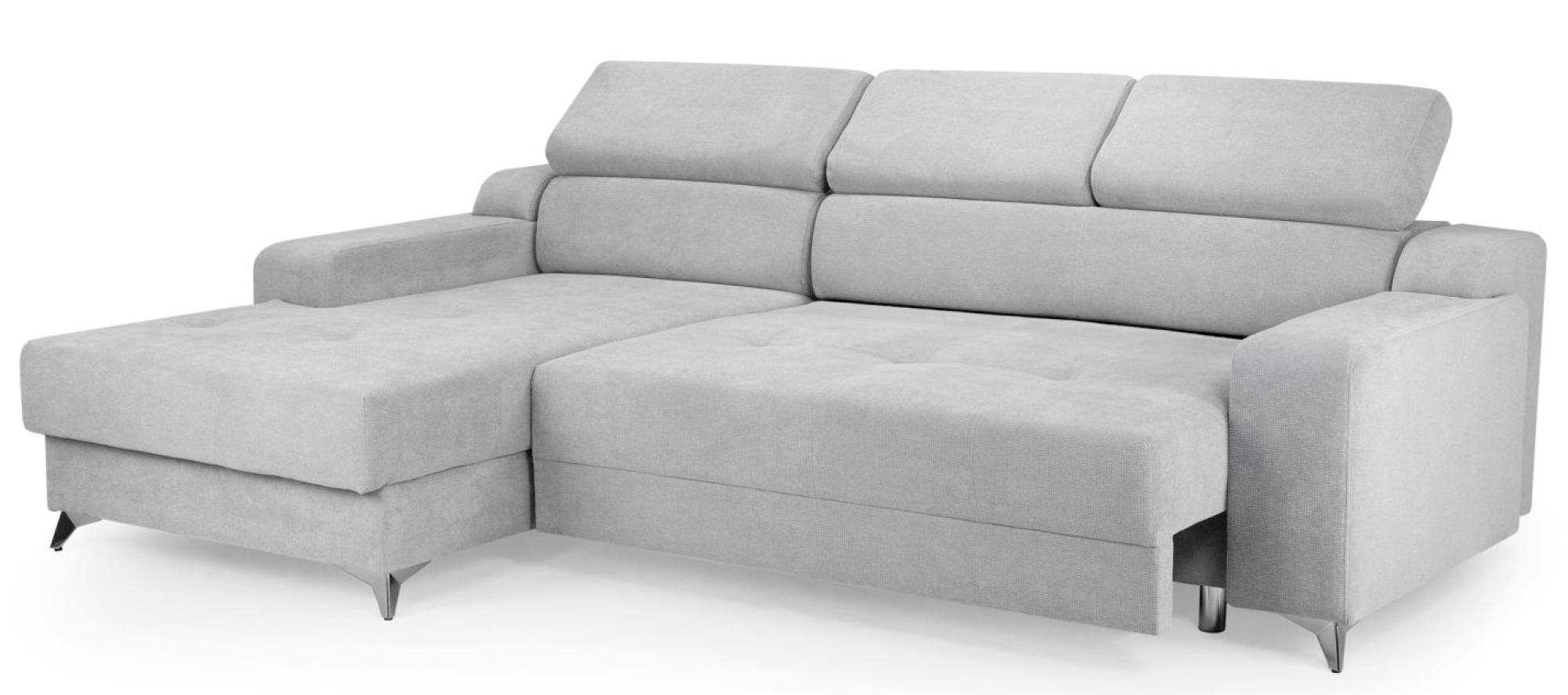 Product photograph of Dahlia Grey Fabric Left Hand Facing Corner Sofabed With Storage from Choice Furniture Superstore.