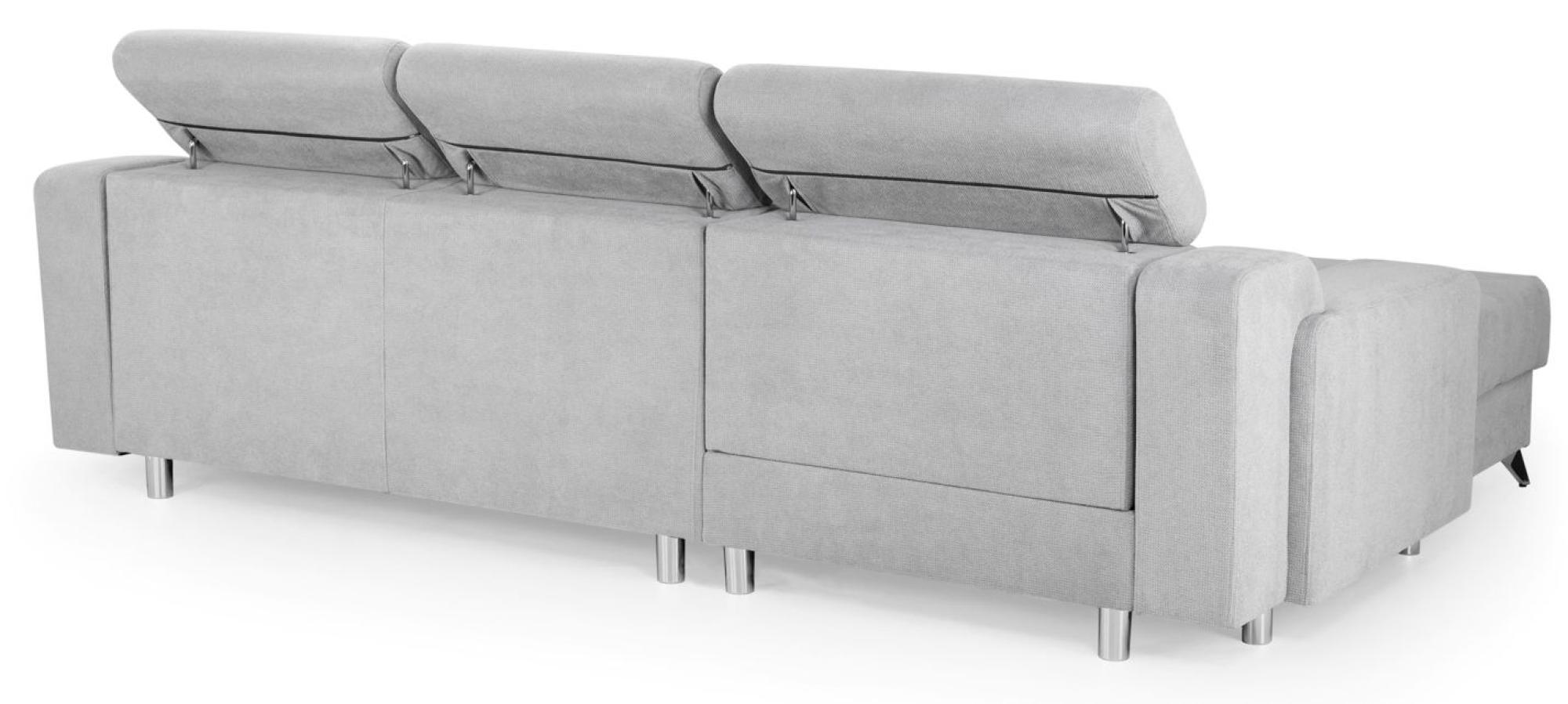 Product photograph of Dahlia Grey Fabric Left Hand Facing Corner Sofabed With Storage from Choice Furniture Superstore.