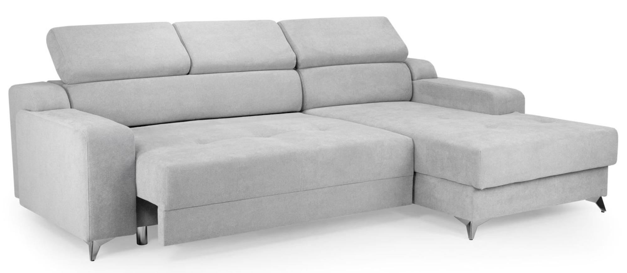 Product photograph of Dahlia Grey Fabric Right Hand Facing Corner Sofabed With Storage from Choice Furniture Superstore.