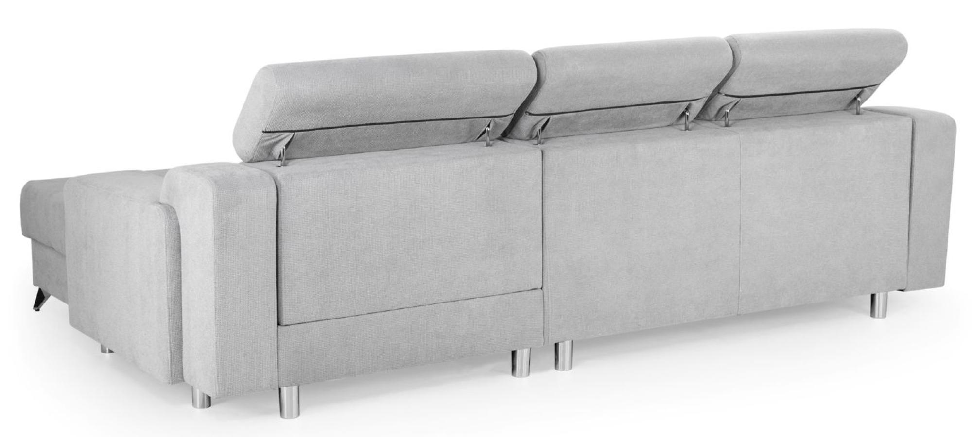 Product photograph of Dahlia Grey Fabric Right Hand Facing Corner Sofabed With Storage from Choice Furniture Superstore.