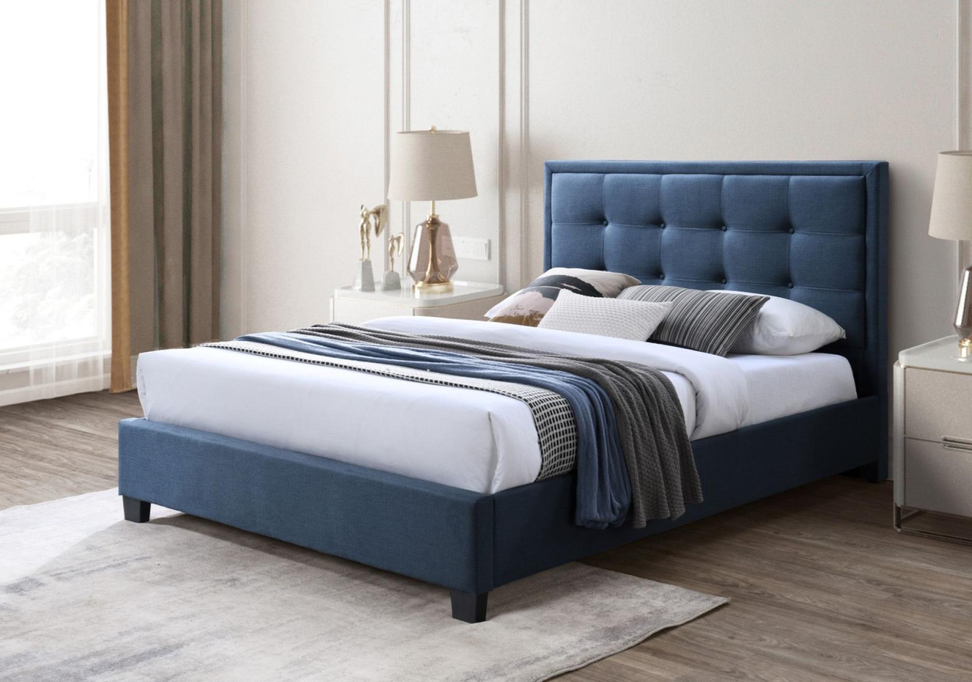 Product photograph of Kaydian Gainford Bolero Blue Steel Fabric Storage Bed from Choice Furniture Superstore.