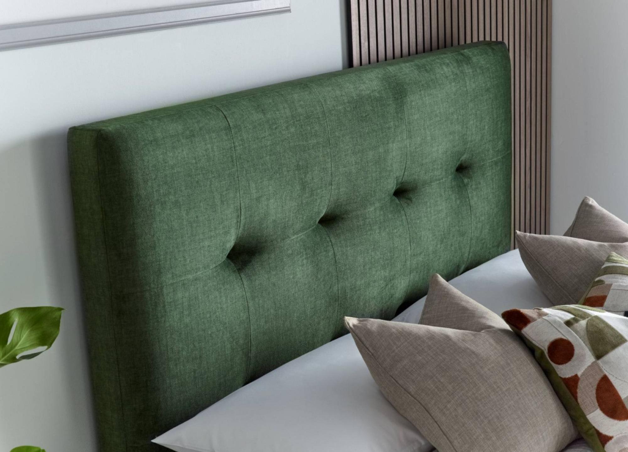 Product photograph of Kaydian Walkworth Winter Moss Green Fabric Ottoman Storage Bed from Choice Furniture Superstore.