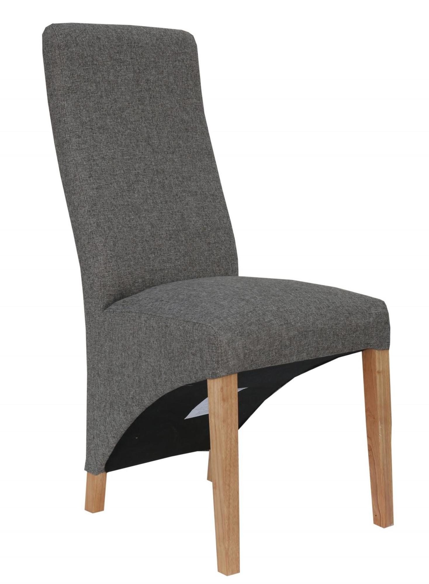 Product photograph of Clearance - Set Of 2 Dark Grey Fabric Wave Back Fabric Dining Chair - Fs379 from Choice Furniture Superstore.