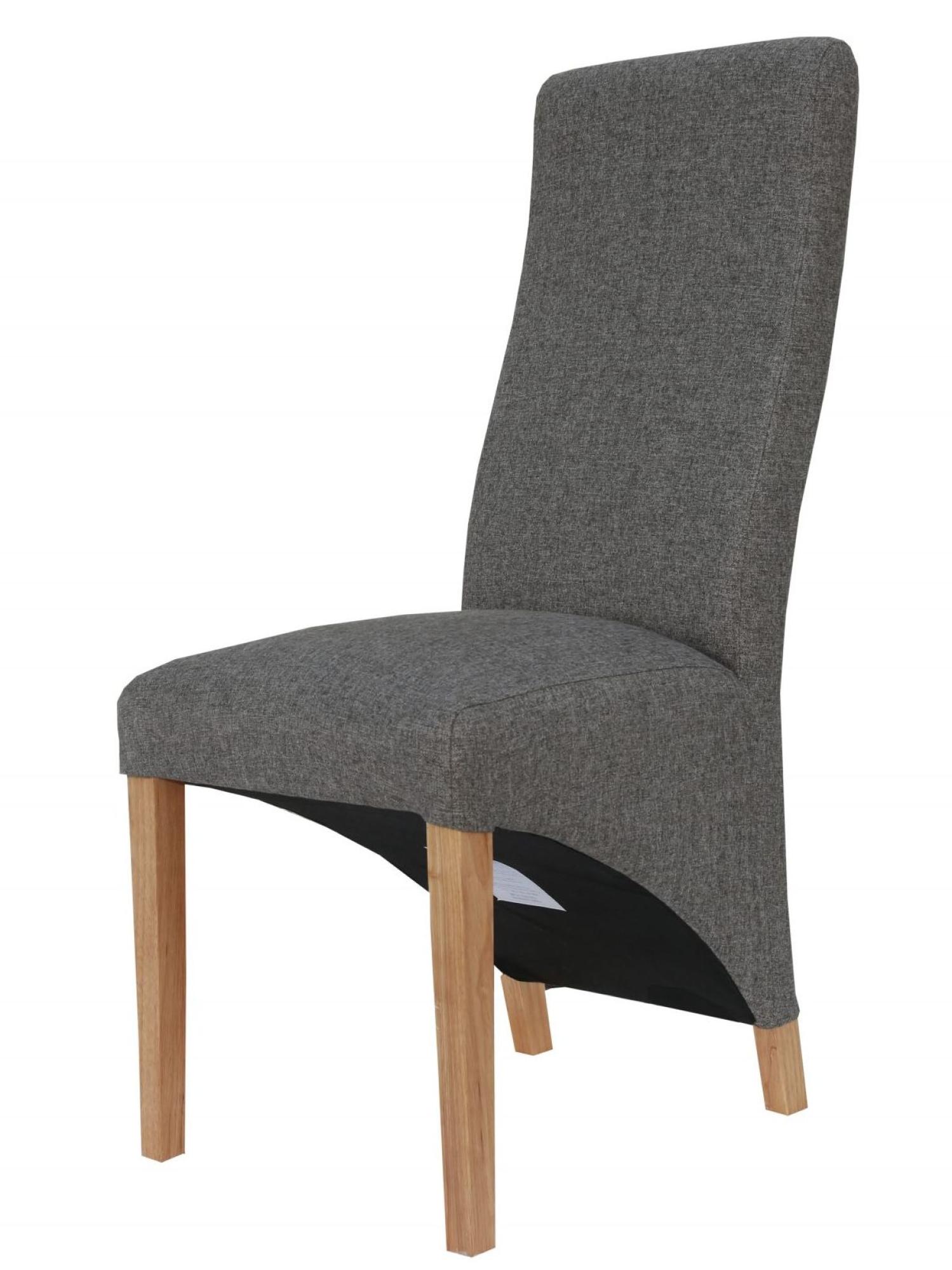 Product photograph of Clearance - Set Of 2 Dark Grey Fabric Wave Back Fabric Dining Chair - Fs379 from Choice Furniture Superstore.