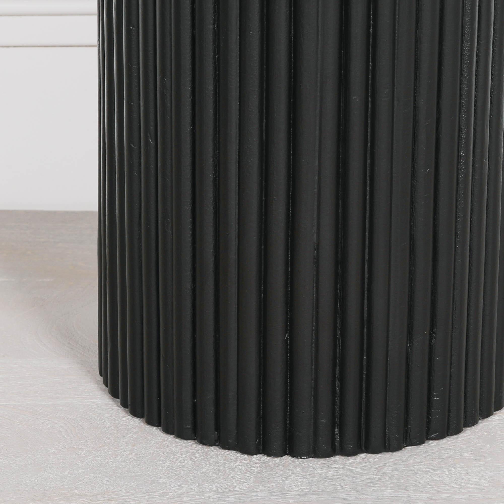 Product photograph of Ribbed Black Round Occasional Side Table from Choice Furniture Superstore.